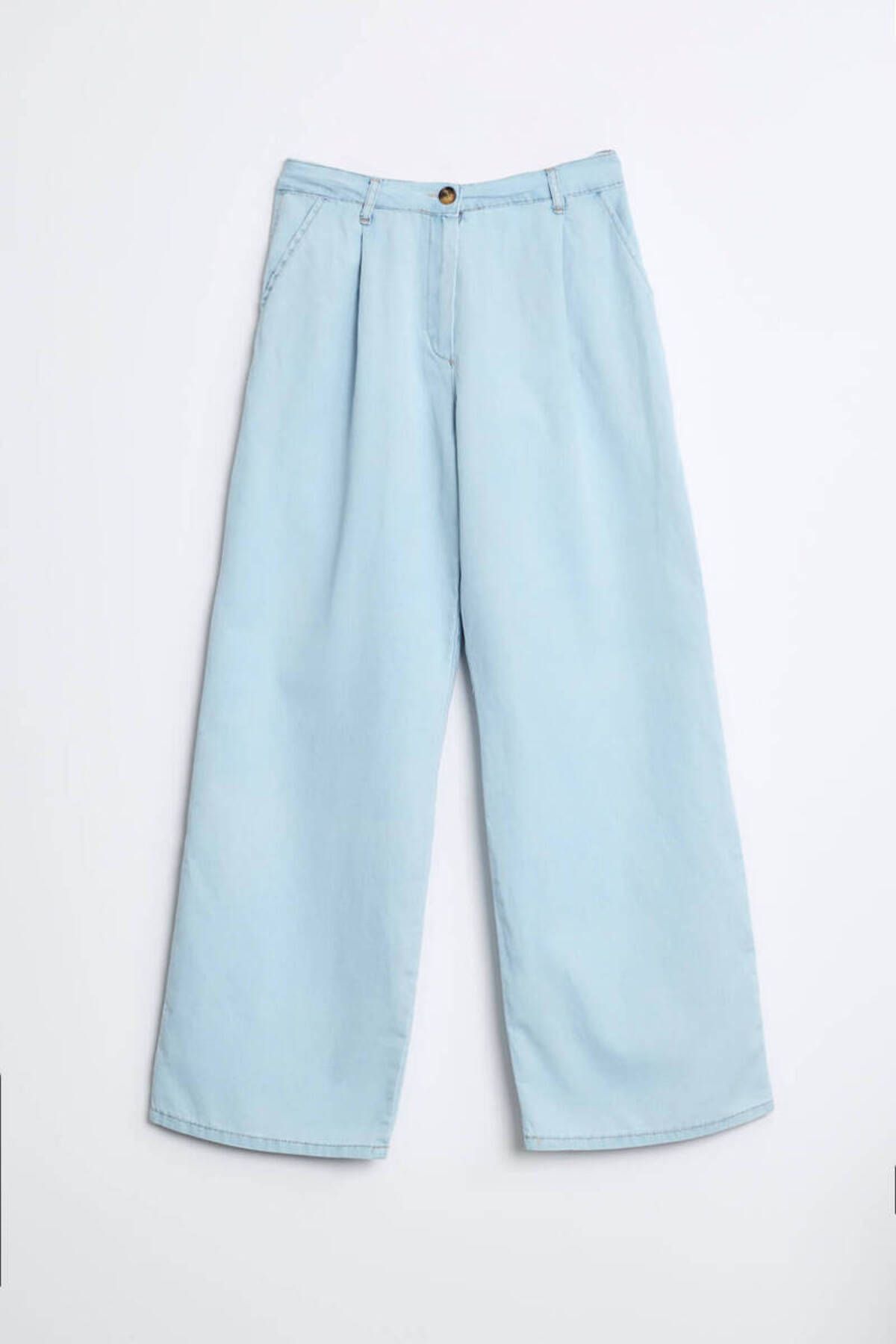 Store MAVİ KOT GÖRÜNÜMLÜ İNCE PANTOLON