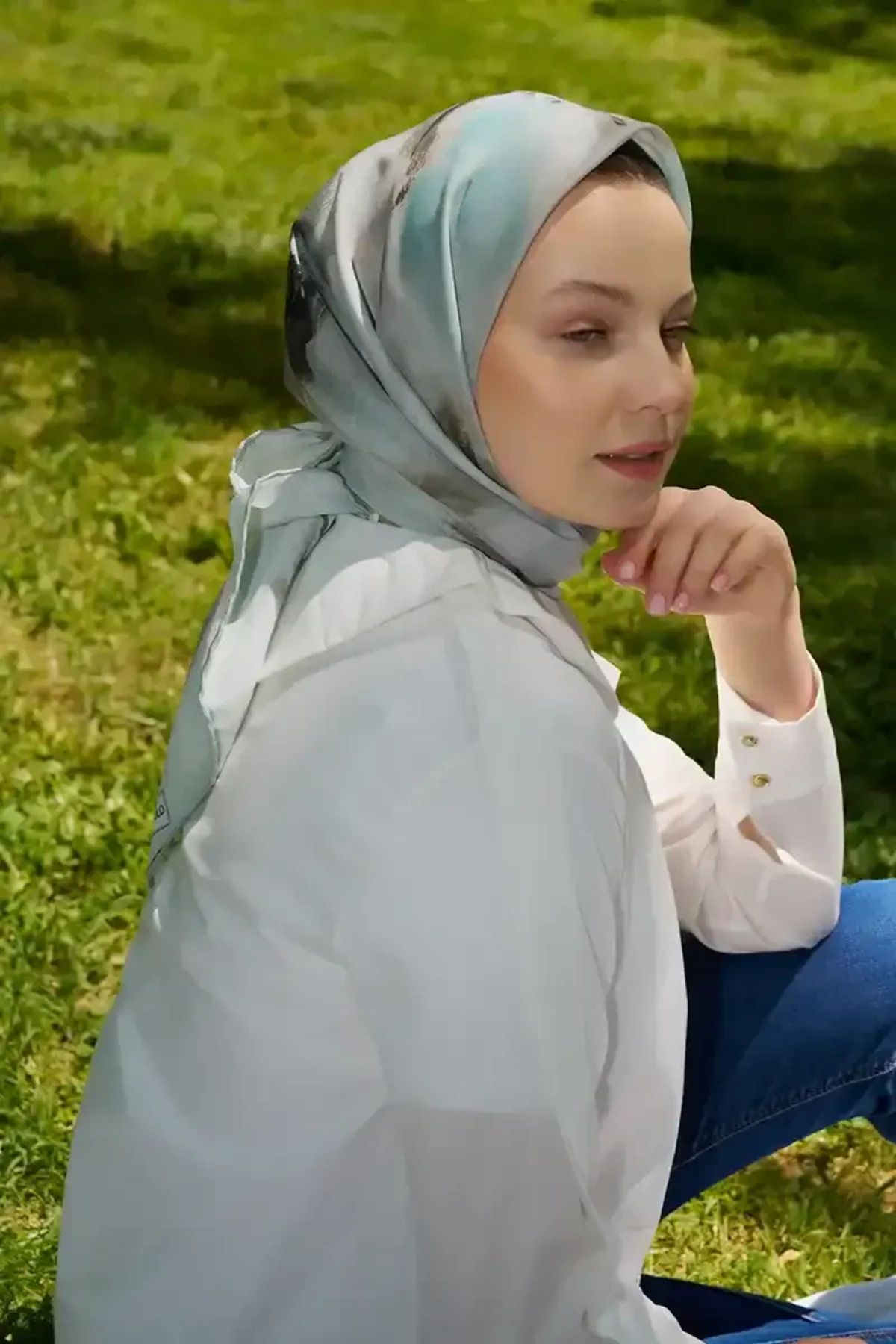 Madame Polo Rustic Rosie Desen Eşarp - Mint