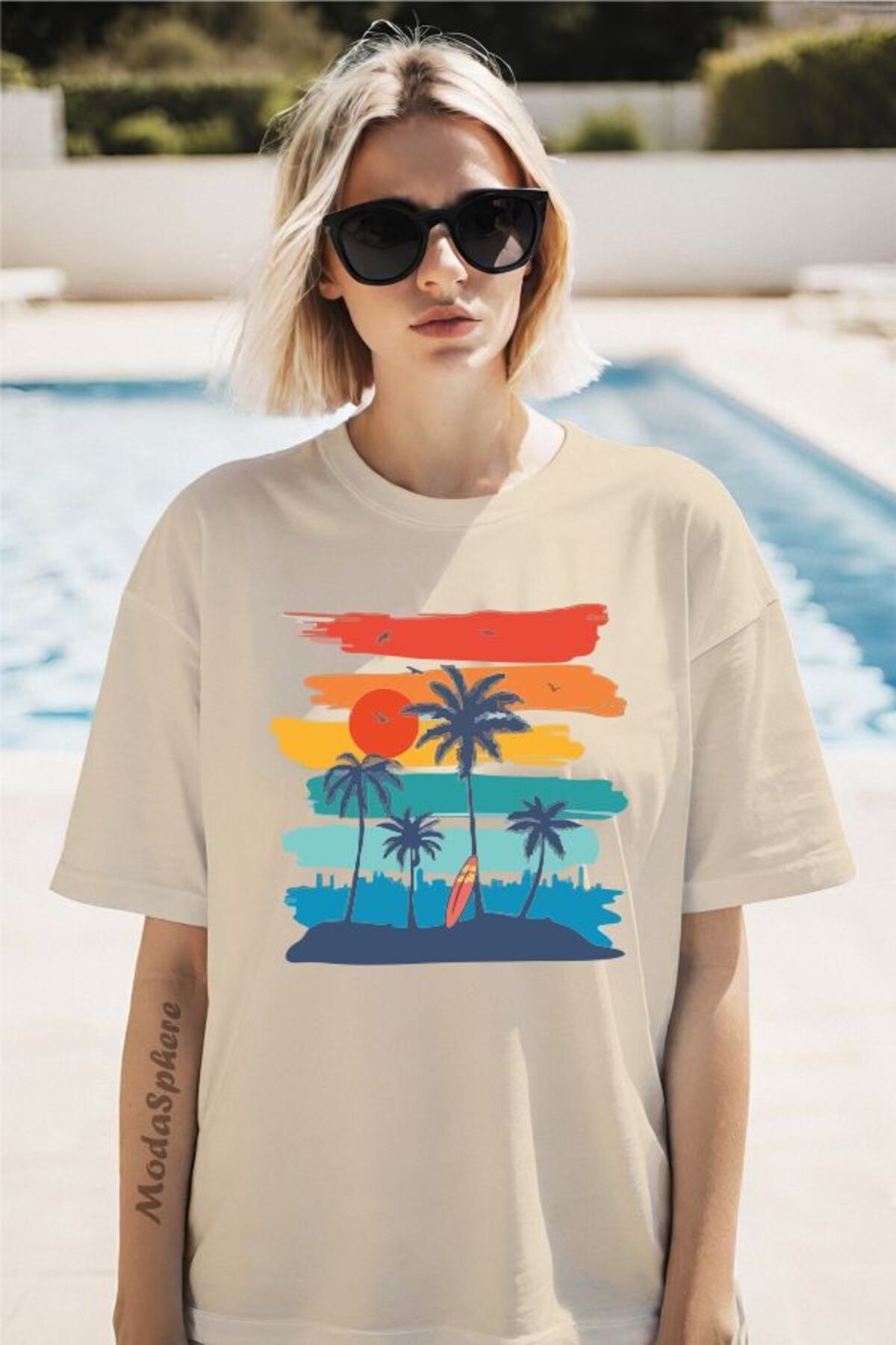 ModaSphere SUMMER Baskılı Unisex Oversize Tişört
