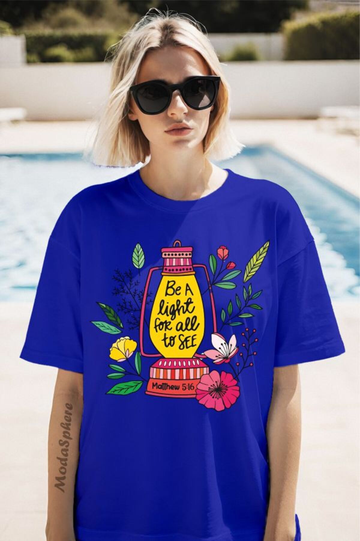 ModaSphere Be a light Baskılı Unisex Oversize Tişört