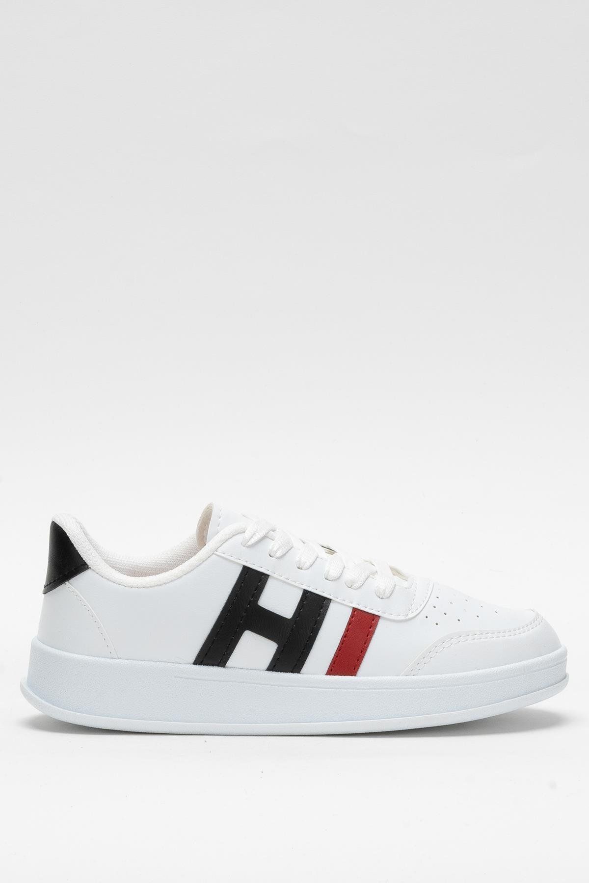 Liger Unisex Spor Sneaker Ayakkabı BEYAZ - SİYAH