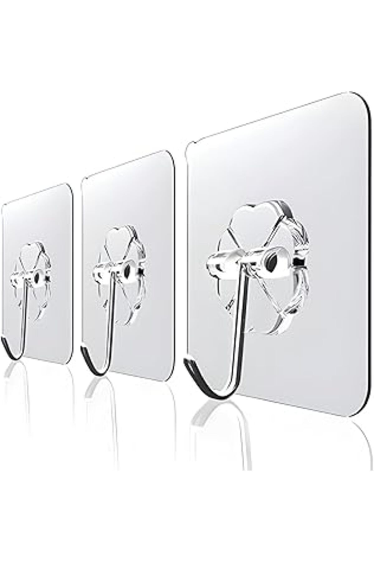teknotrust Şeffaf Duvar Askısı Seti, Güçlü ve Dayanıklı, 3'lü Paket