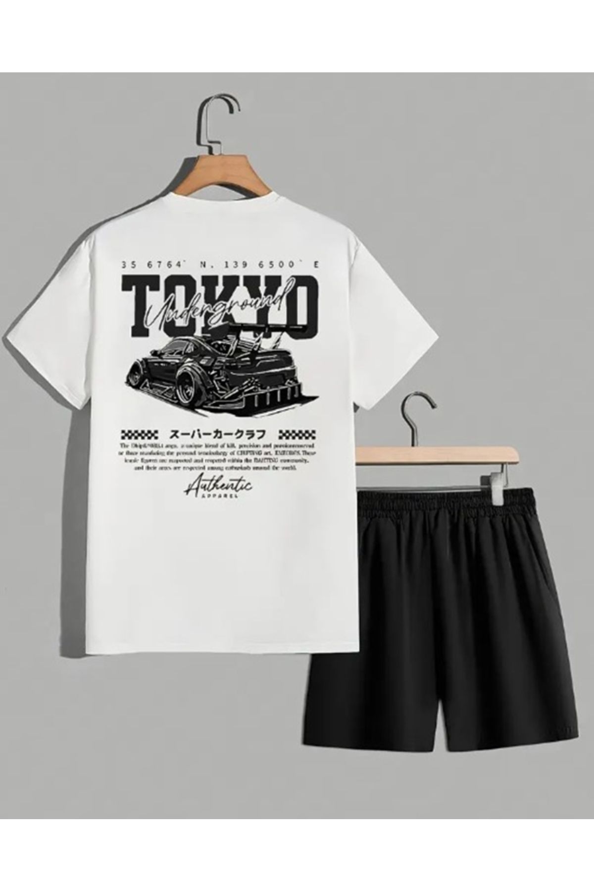 FRESSO Oversize Tokyo baskılı tişört-şort takım