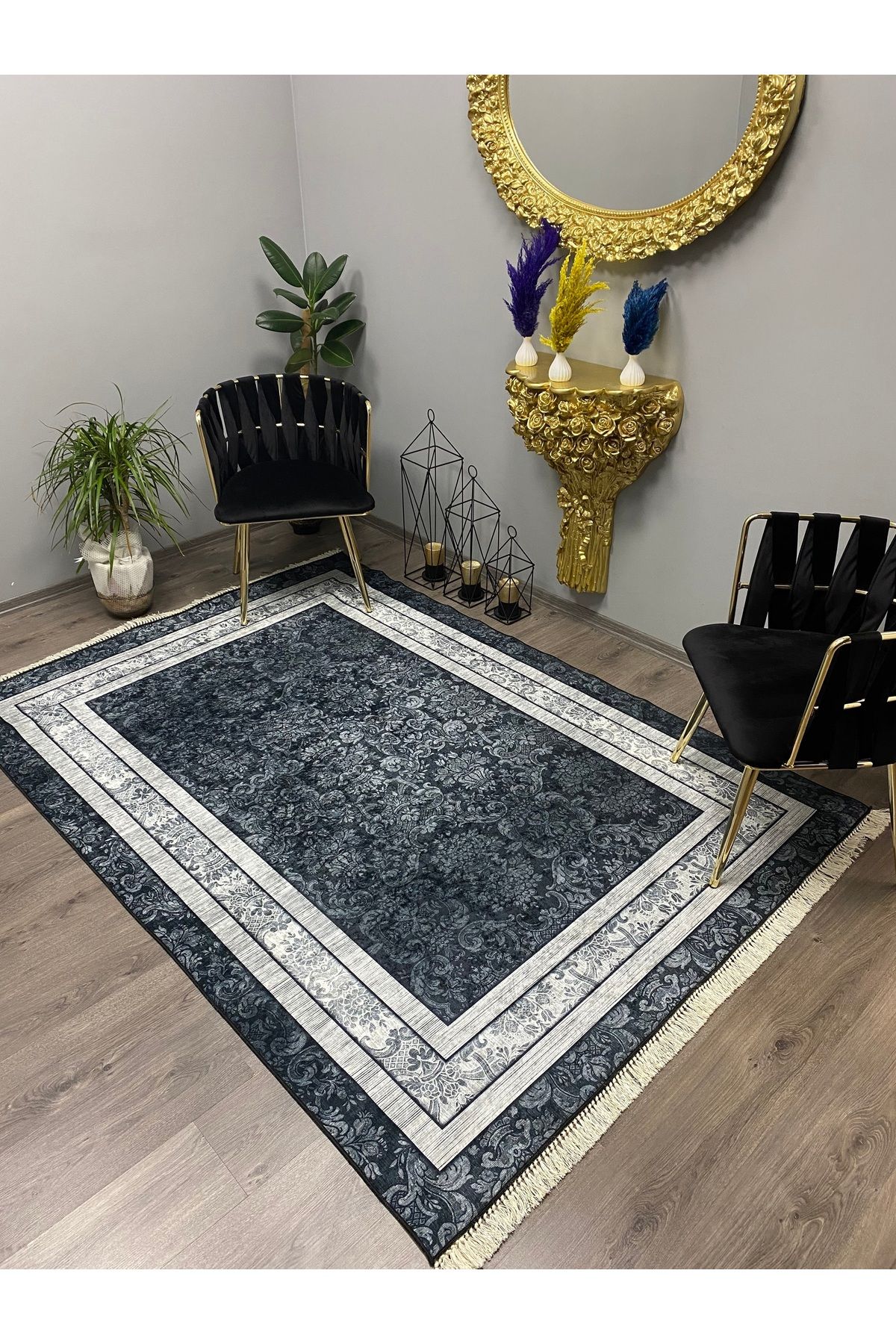 Monisso MONİSSO HALI Sur Gri Kaymaz Taban, leke Tutmaz, Mutfak Halısı, Salon Halısı ve Yolluk