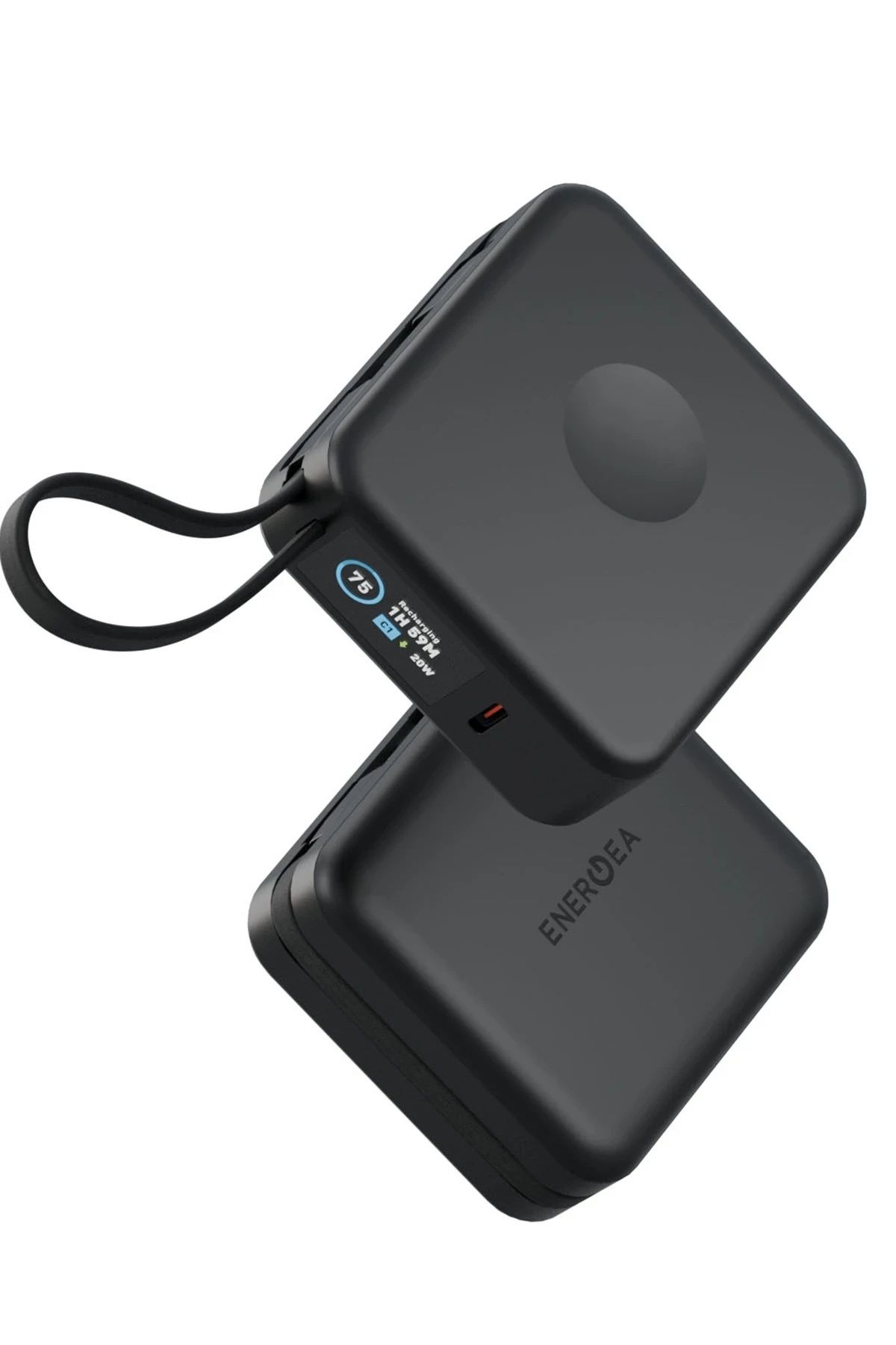 m.tk moveteck 10.000 mAh 2 Adet 20W Type-C Kablo Çıkışlı 15W Telefon Saat Kablosuz Şarj Destekli Magsafe Powerbank