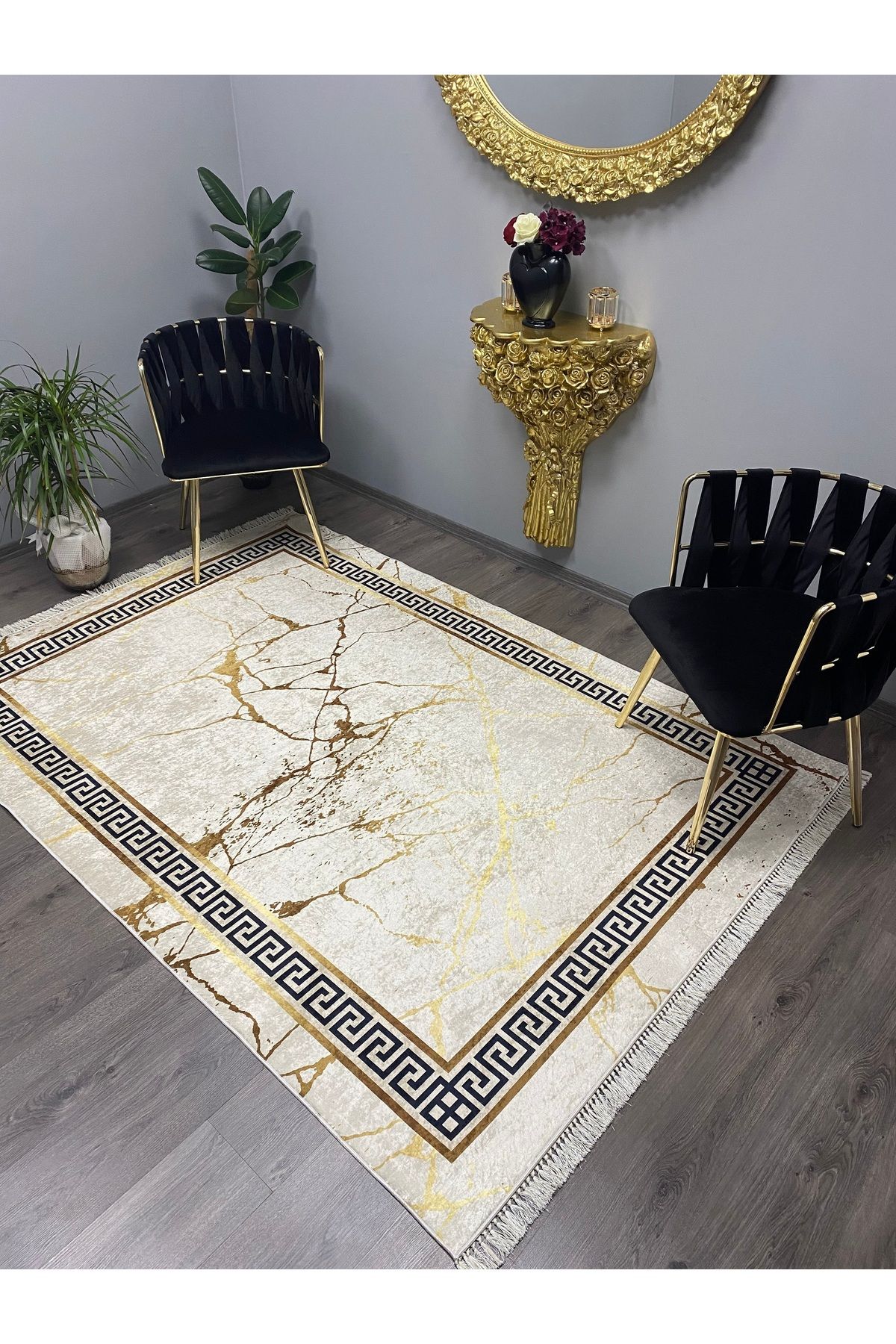 Monisso MONİSSO HALI Osmanlı Varak Kaymaz Taban, leke Tutmaz, Mutfak Halısı, Salon Halısı ve Yolluk