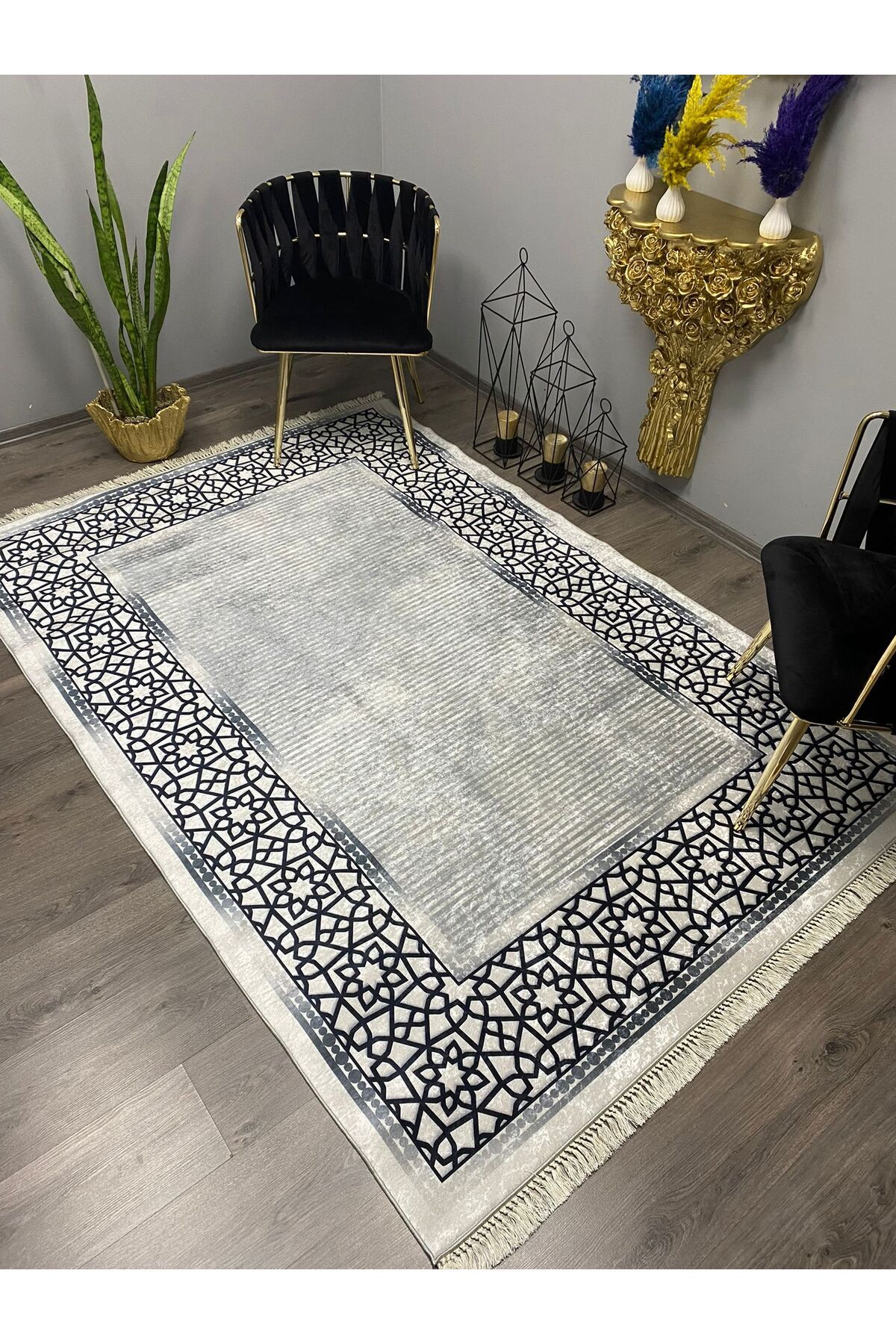 PATRON HALI Lalin Gri Kaymaz Taban, leke Tutmaz, Mutfak Halısı, Salon Halısı ve Yolluk