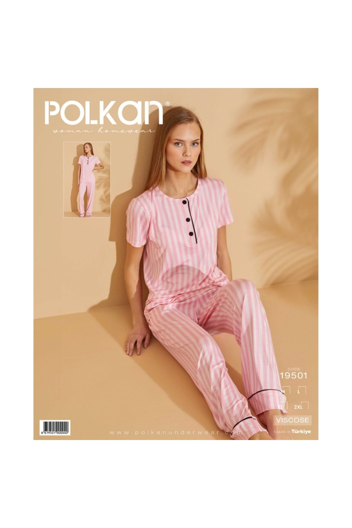 POLKAN Doğal, Nefes Alan, Çok Şık! Viscose Kadın Pijama Takımı 🌸