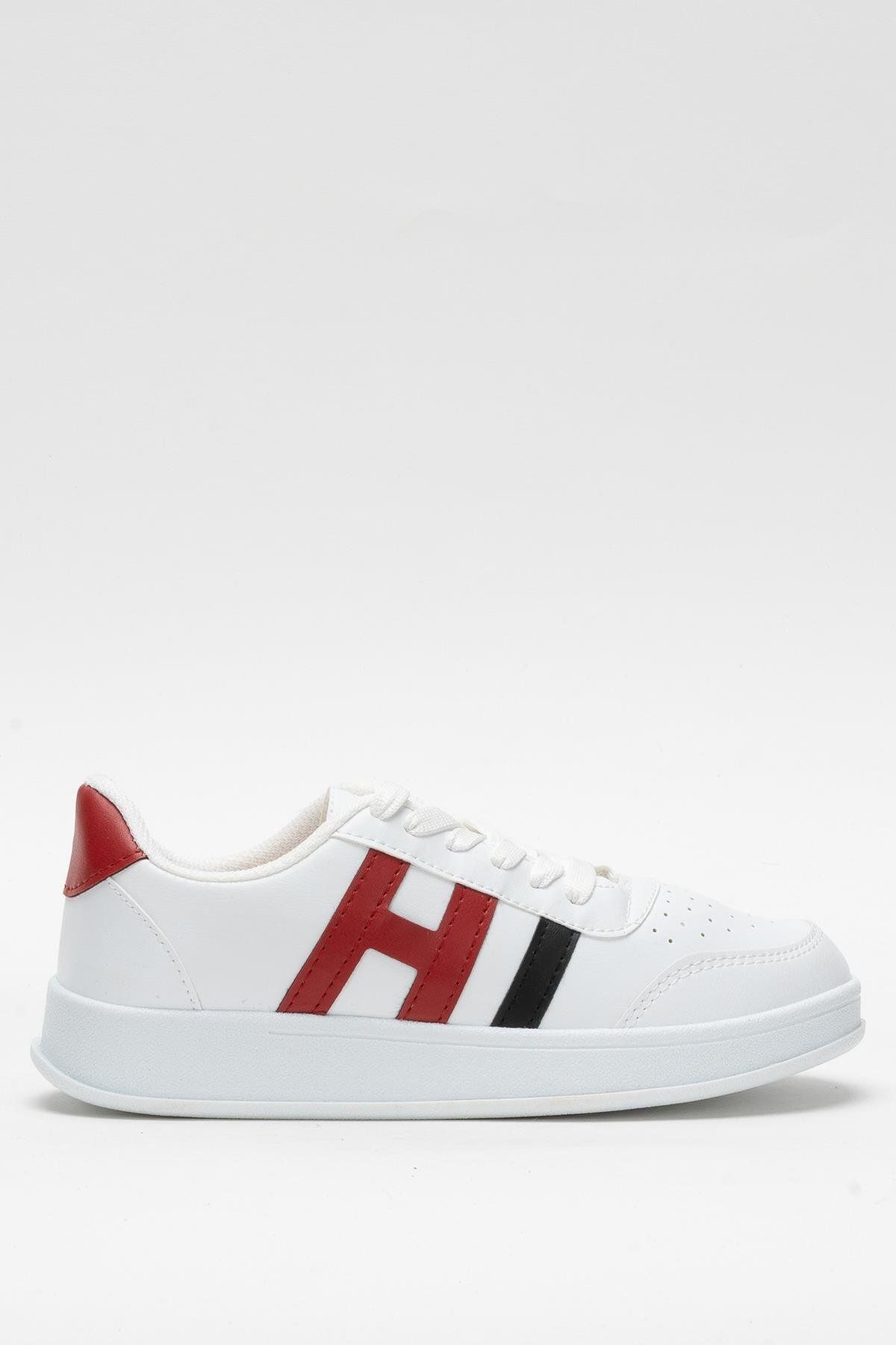Liger Unisex Spor Sneaker Ayakkabı BEYAZ - KIRMIZI