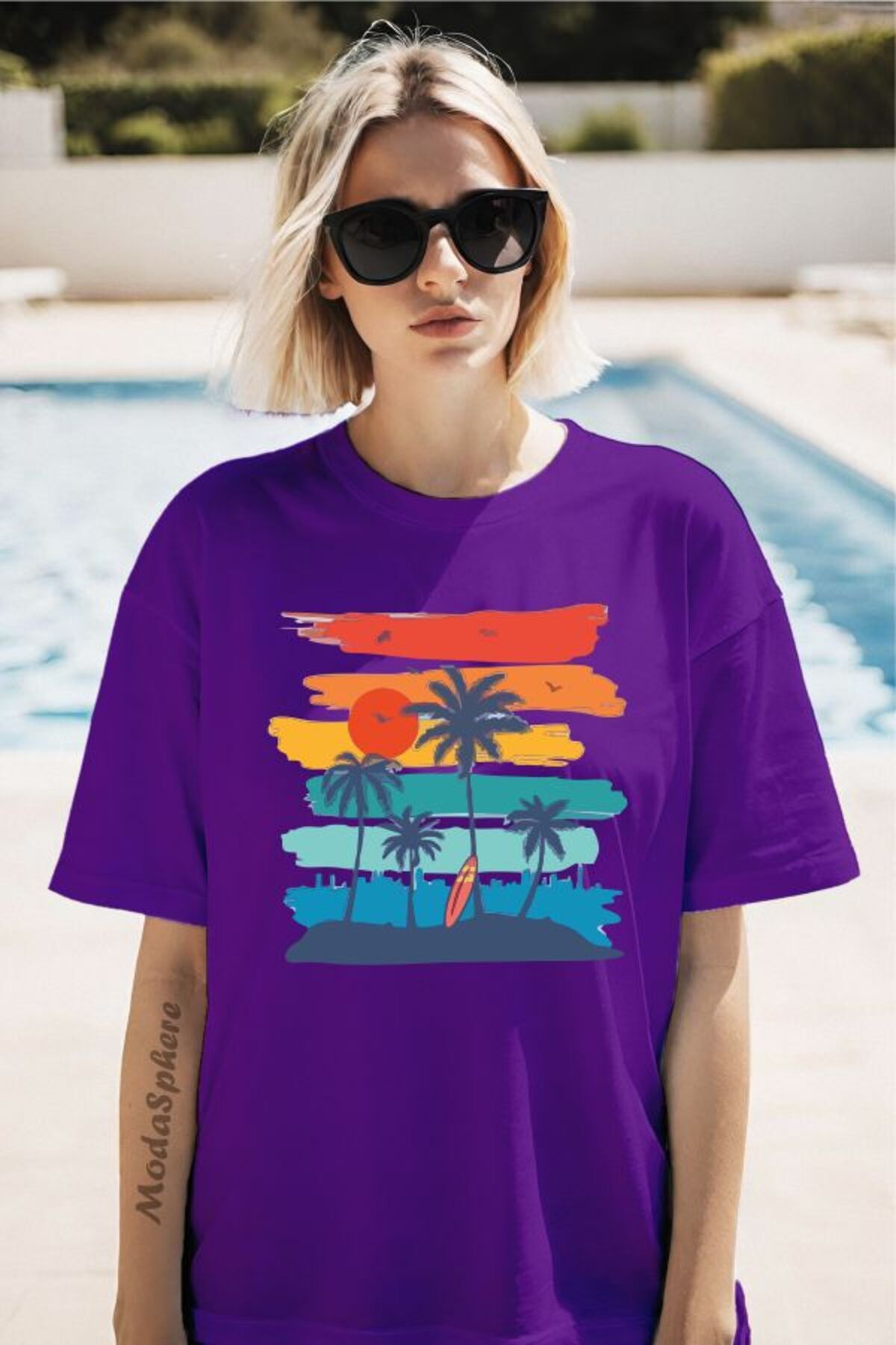 ModaSphere SUMMER Baskılı Unisex Oversize Tişört