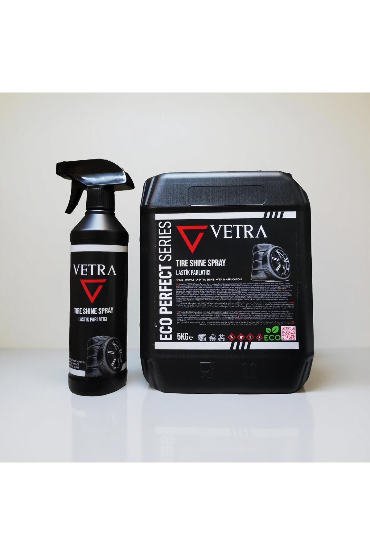 Vetra Araç Bakım Ultra Parlak Islak Görünümlü Lastik Parlatıcı 5KG+500ML Dolu uygulama şişesi HEDİYELİ