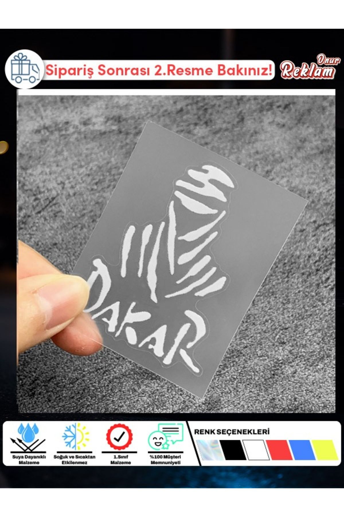 Onur Reklam Dakar Ralli Temalı Sticker – 15x11 cm | Suya Dayanıklı Off-Road Tasarım