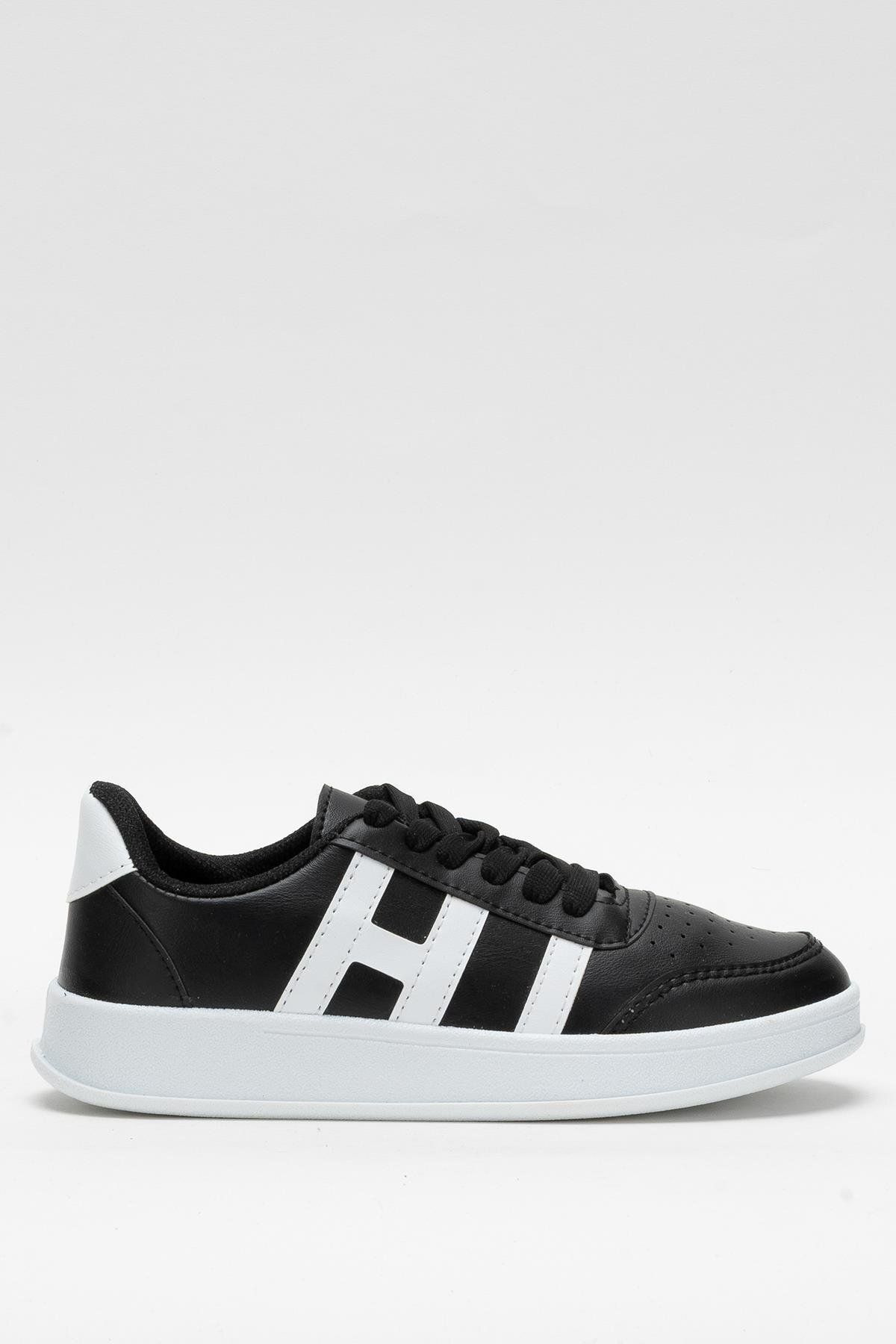 Liger Unisex Spor Sneaker Ayakkabı SİYAH - BEYAZ