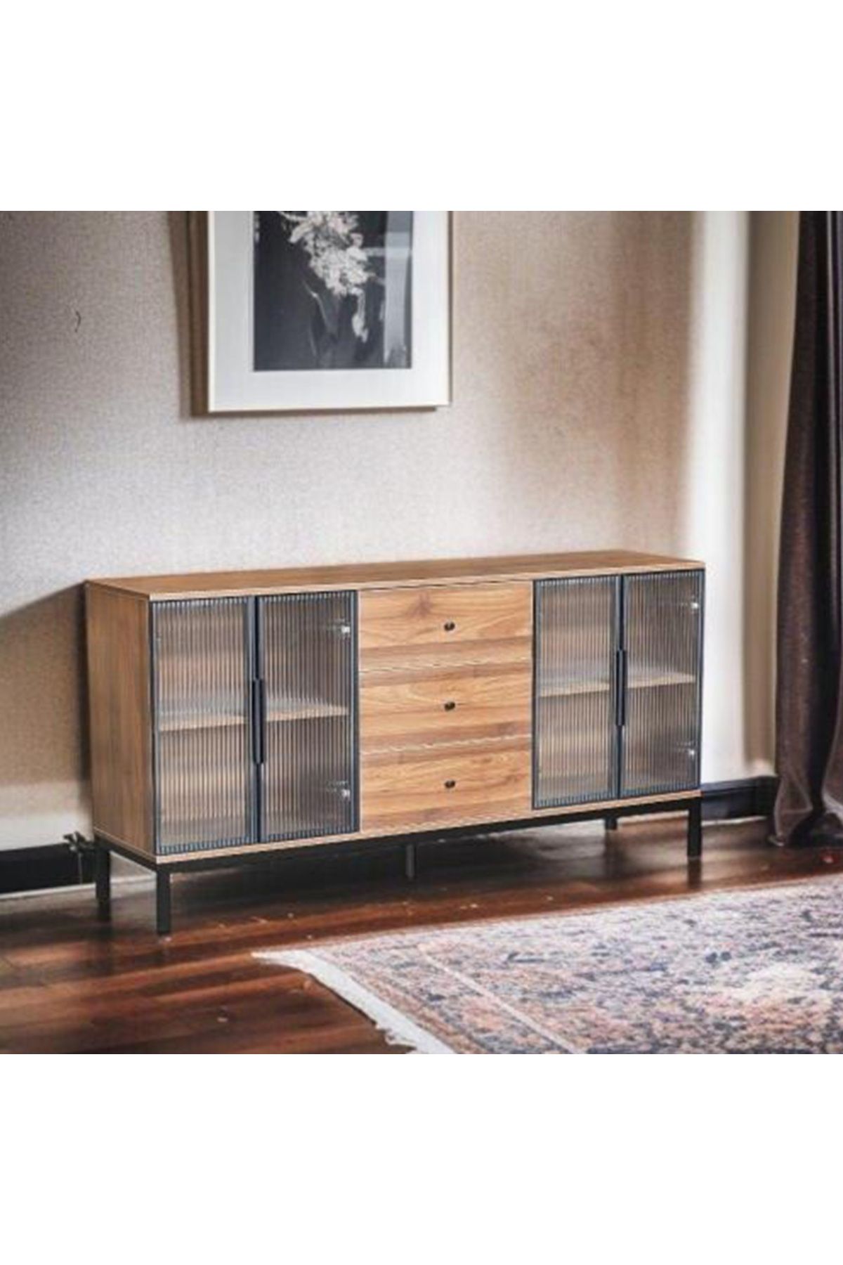 DEC4-Buffet cabinet with an elegant design and distinctive aesthetic touches, 140 cm. 6