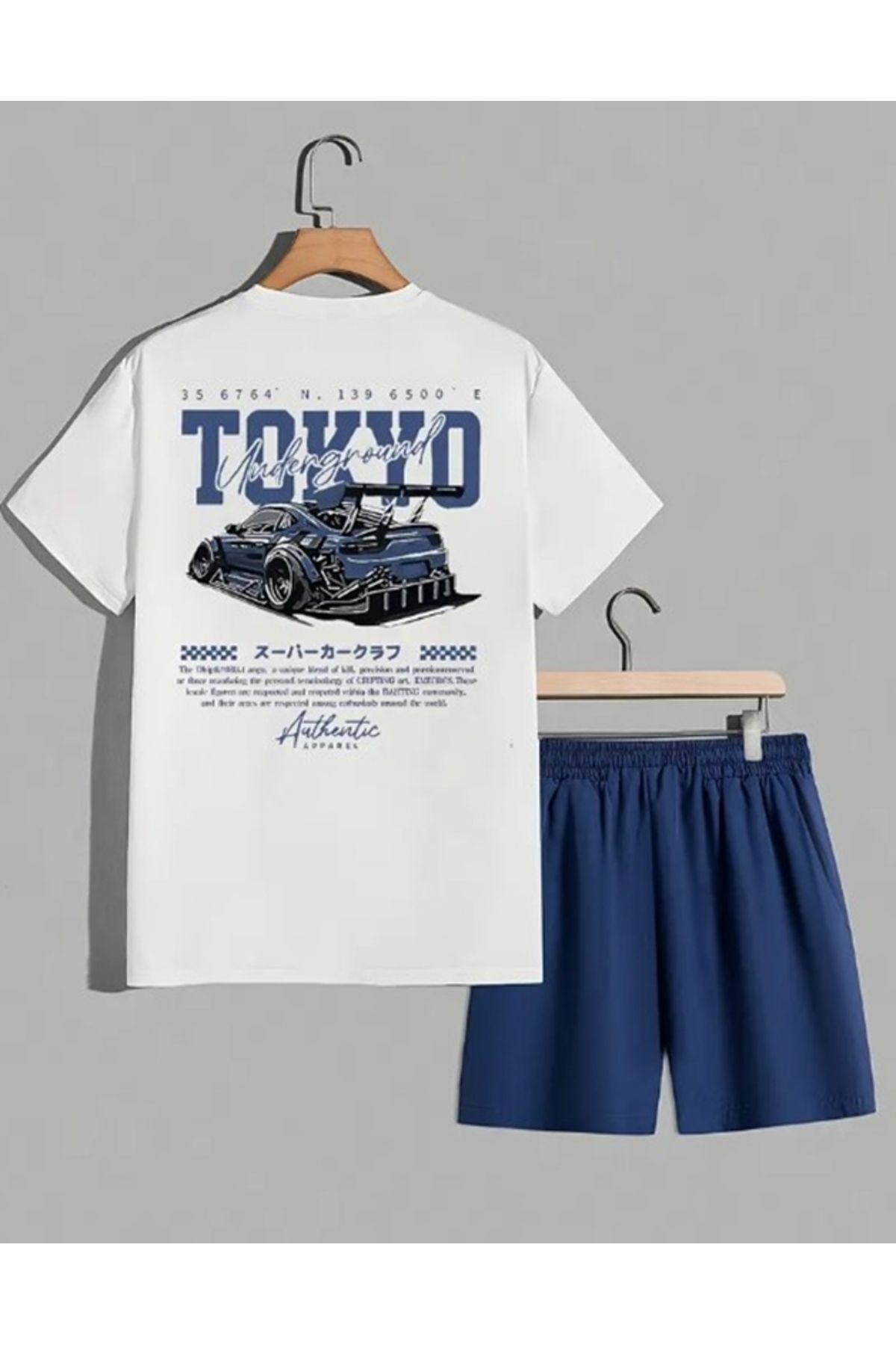 FRESSO Oversize Tokyo baskılı tişört-şort takım