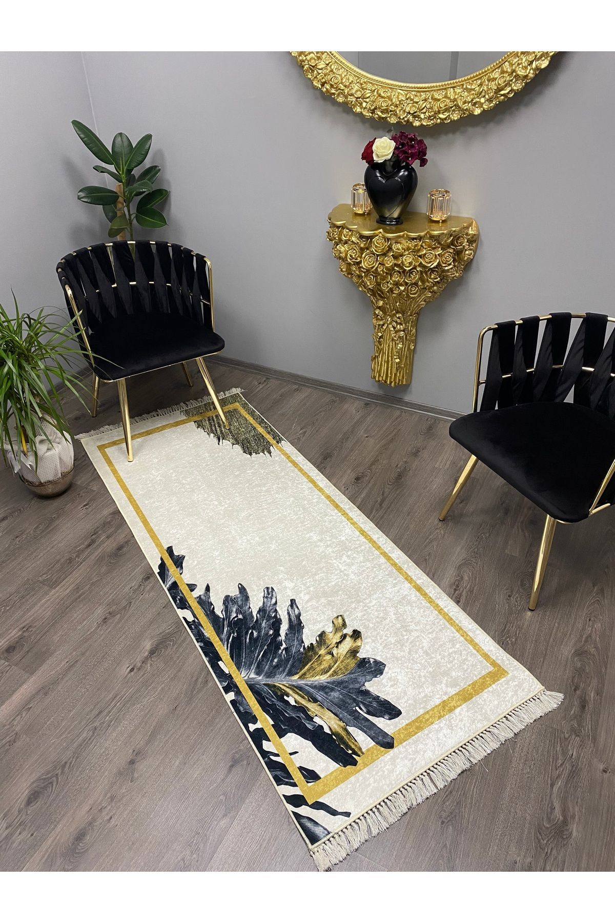 Monisso MONİSSO HALI Floransa Beyaz Kaymaz Taban, leke Tutmaz, Mutfak Halısı, Salon Halısı ve Yolluk