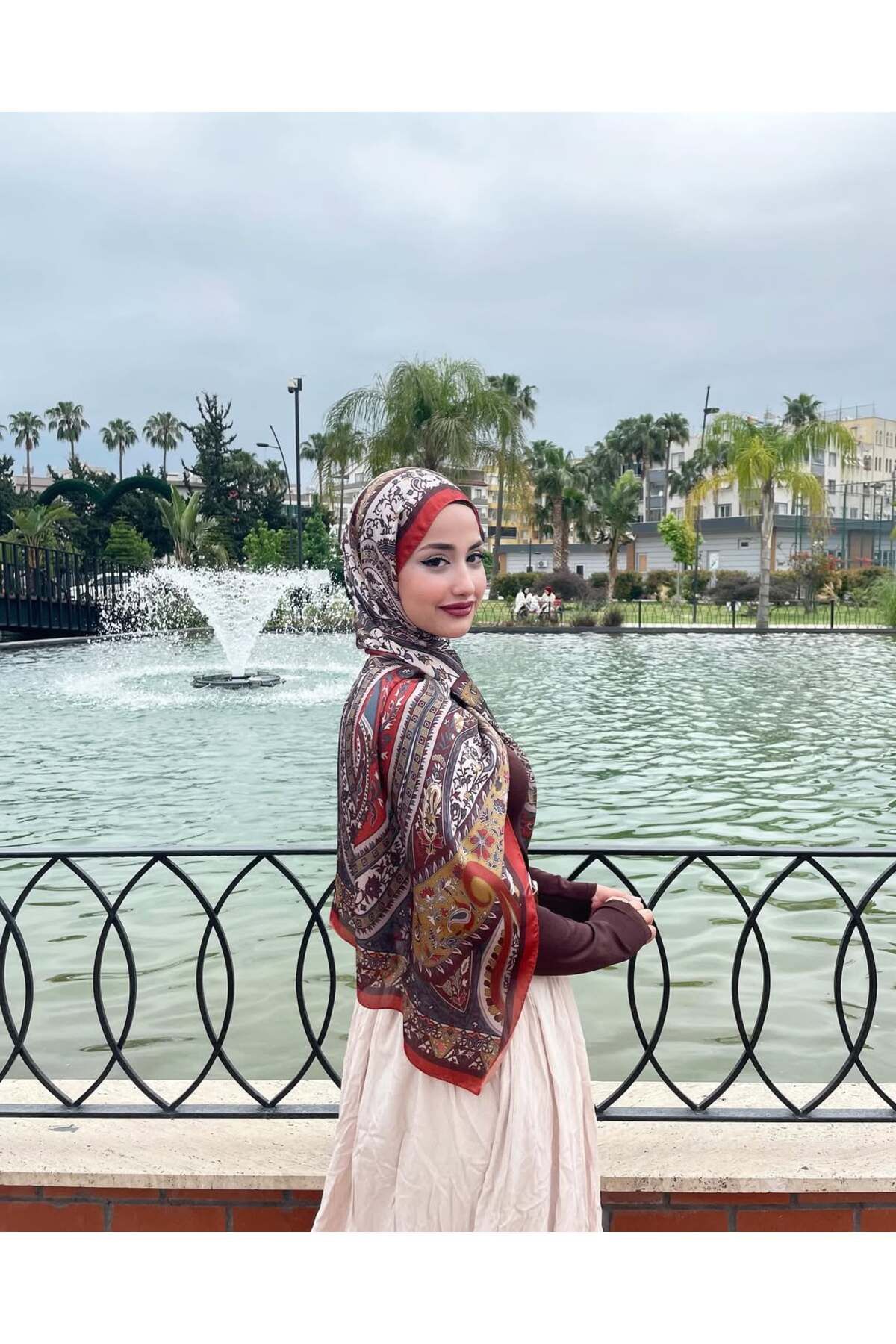 VİESSA SCARF VUAL İPEK ETNİK DESEN ŞAL MODEL