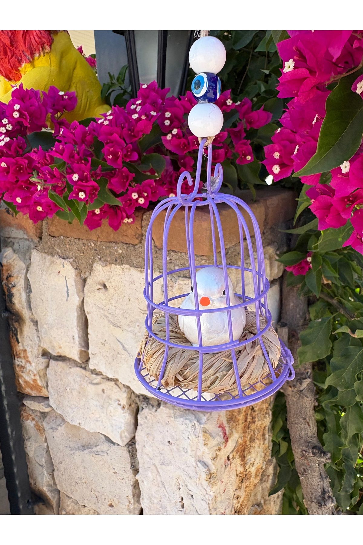 cemfa Mor Kafesli Güvercin Duvar Balkon Bahçe Süsü