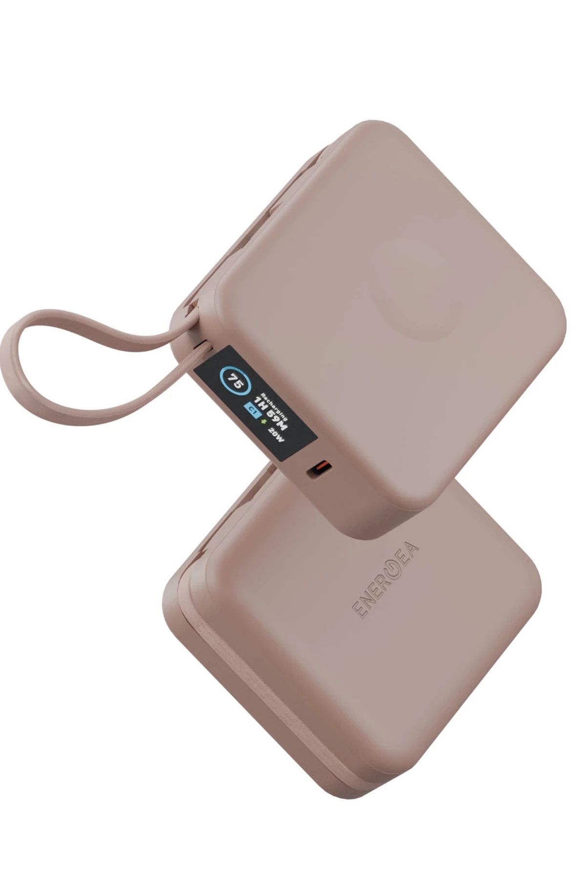m.tk moveteck 10.000 mAh 2 Adet 20W Type-C Kablo Çıkışlı 15W Telefon Saat Kablosuz Şarj Destekli Magsafe Powerbank