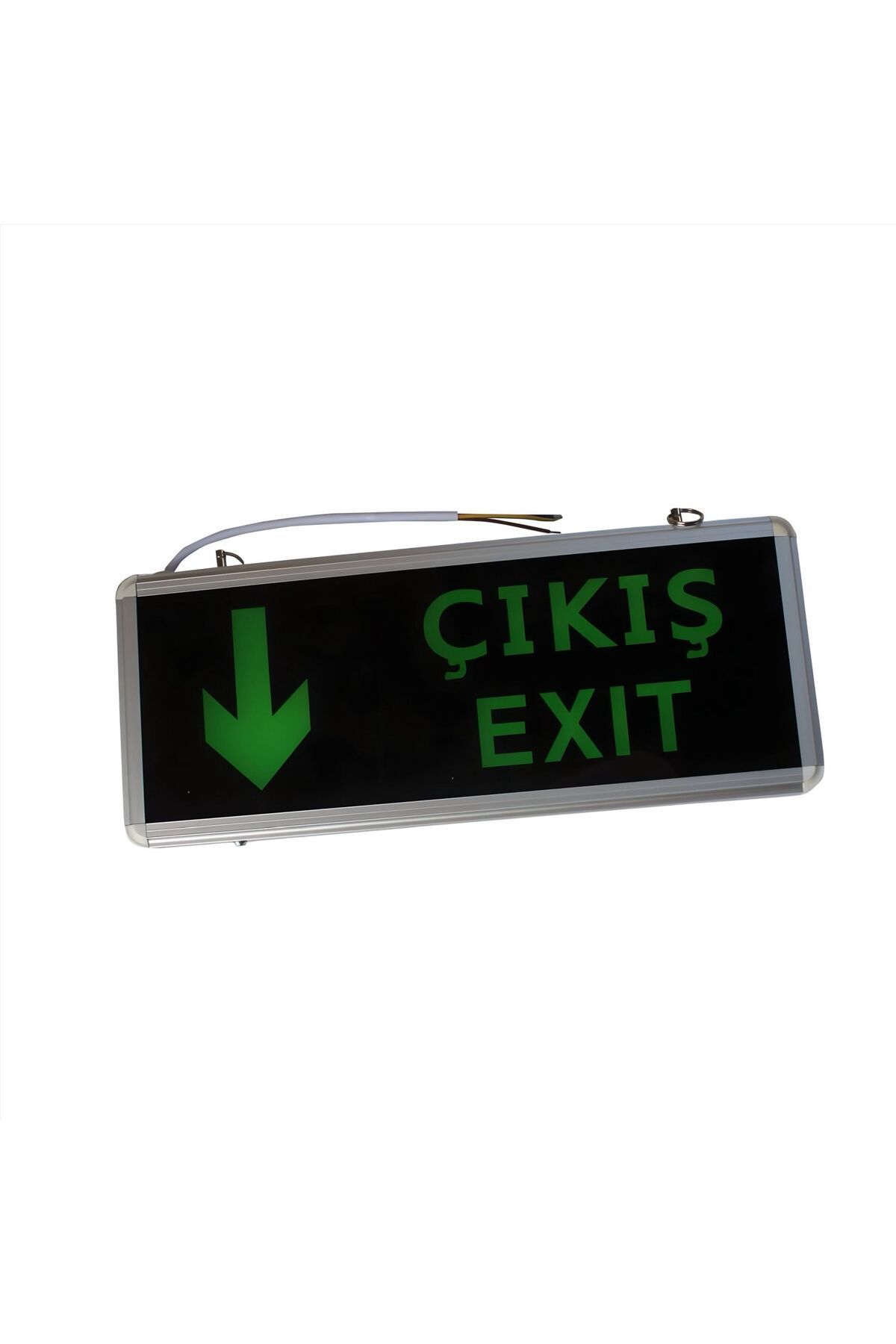 BMG Aydınlatma Acil Çıkış Yönlendirme Tabelası 3 Watt LEDli (3 Saat Şarjlı) Exit Çıkış Yönlendirme Levhası Aşağı Ok