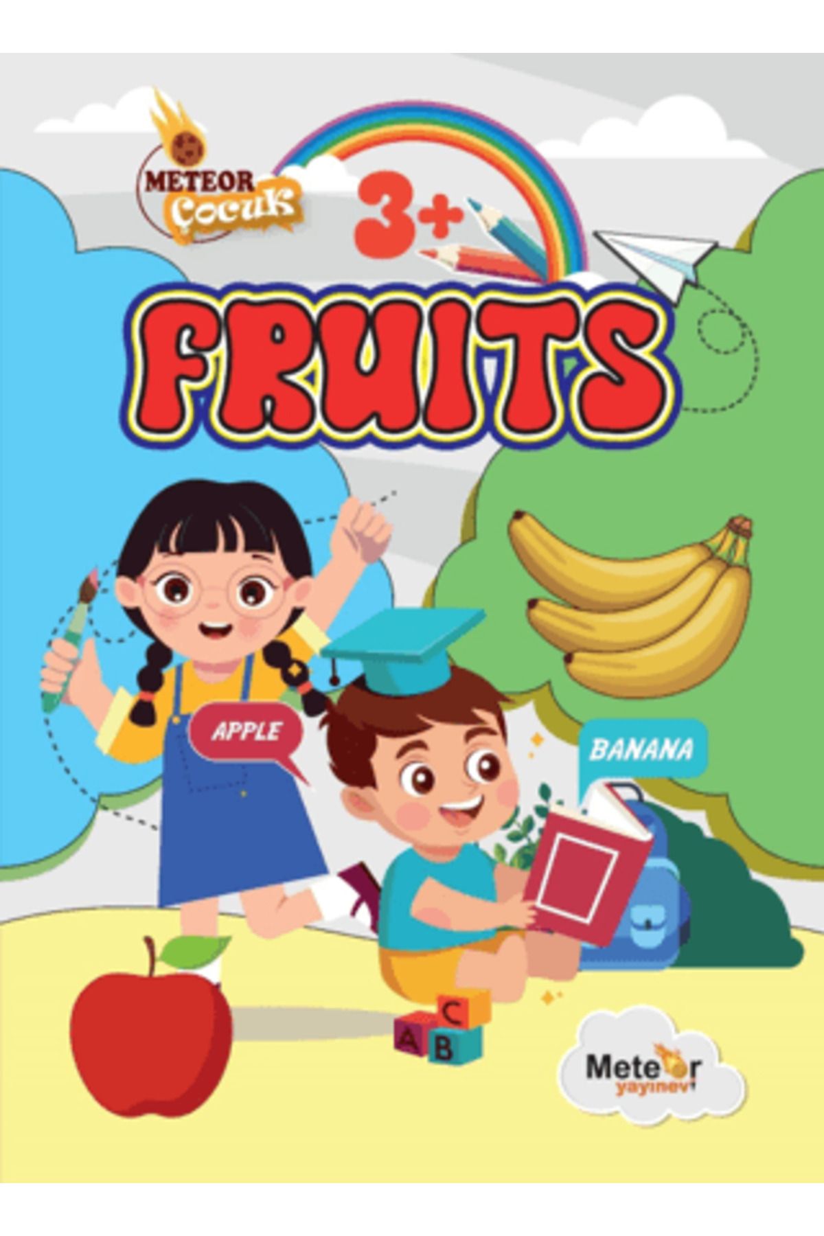 Meteor Yayınevi Fruits Türkçe-İngilizce Boyama Kitabı