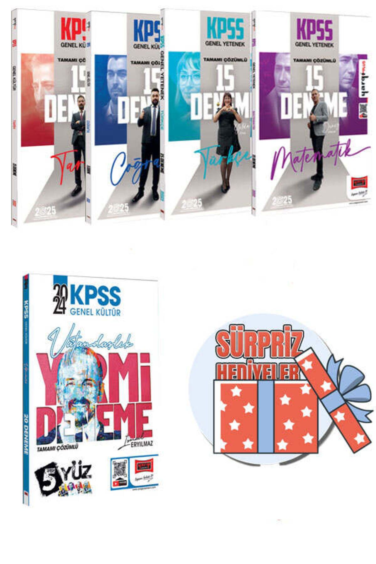 Yargı Yayınları Yargı Yayınları 2025 KPSS GK-GY Tüm Dersler Deneme Seti (5 Kitap)