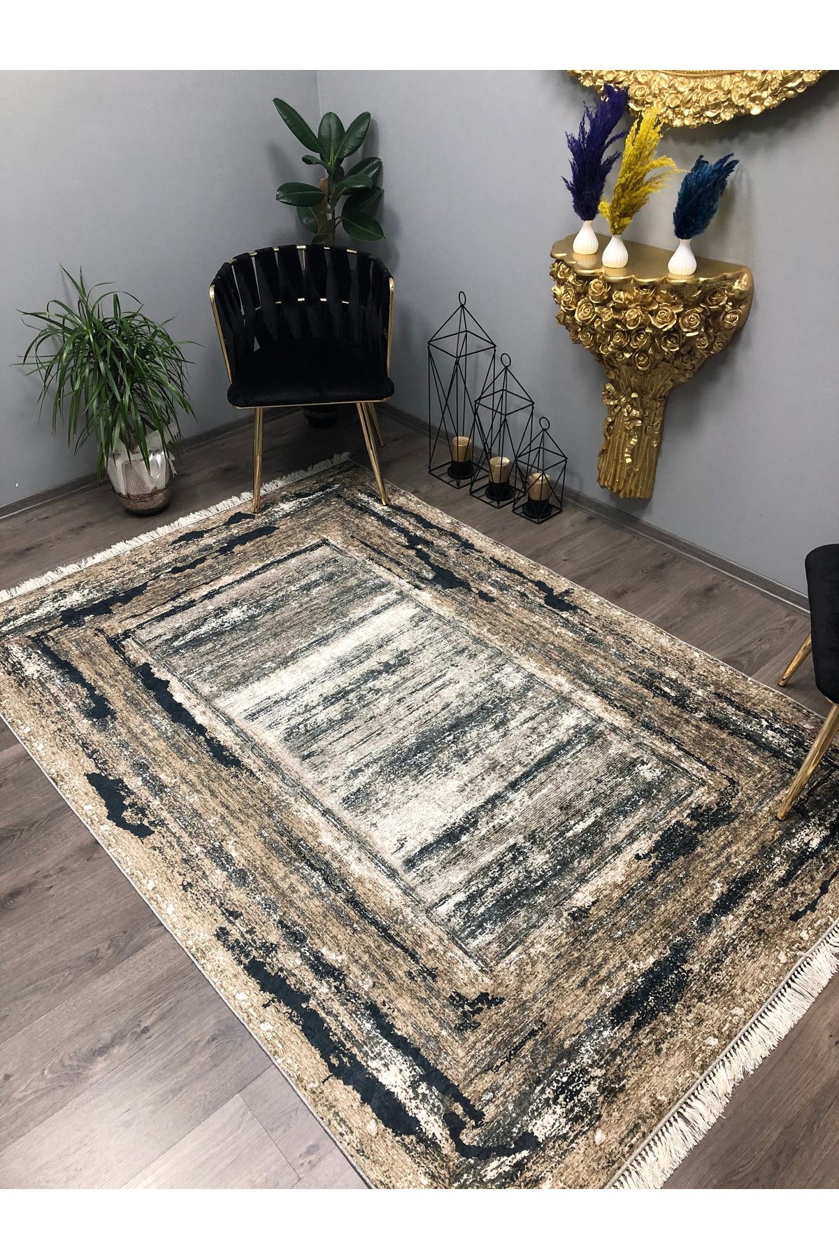 Monisso MONİSSO HALI Plato kahve Kaymaz Taban, leke Tutmaz, Mutfak Halısı, Salon Halısı ve Yolluk