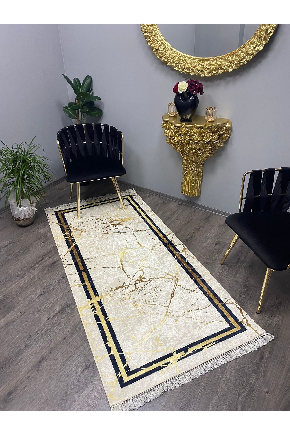 Monisso MONİSSO HALI Servil Gold Kaymaz Taban, leke Tutmaz, Mutfak Halısı, Salon Halısı ve Yolluk