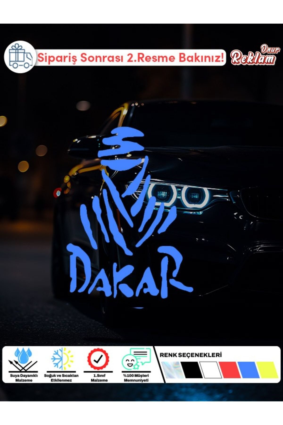 Onur Reklam Dakar Ralli Temalı Sticker – 15x11 cm | Suya Dayanıklı Off-Road Tasarım
