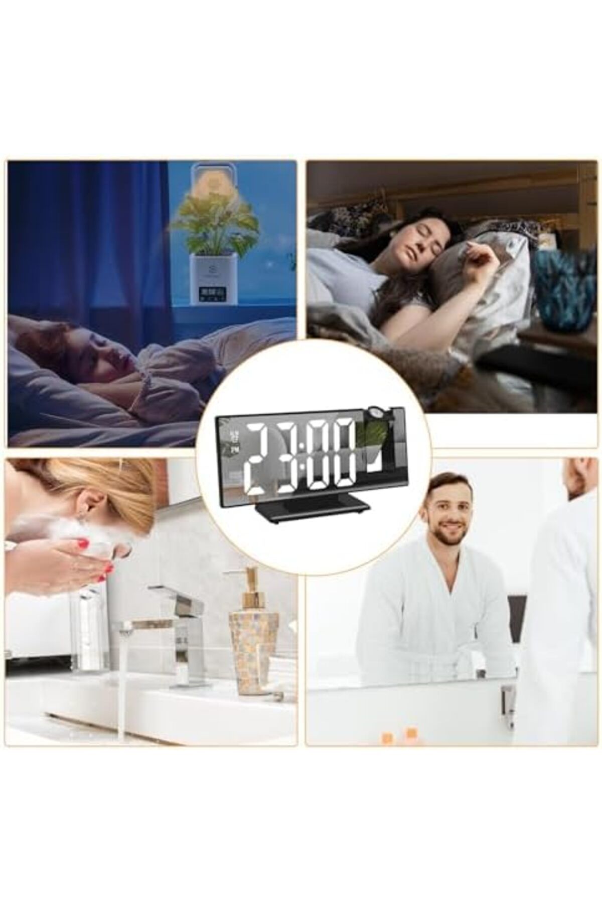 Generic-Projection Digital Alarm Clock | Multipurpose Projection Clock with 8-Inch LED Screen | Silent Clock 8