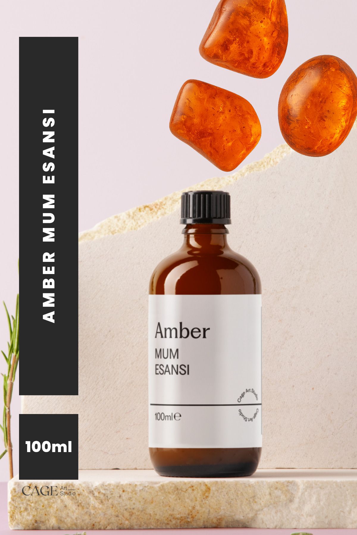 Cageartstudio Amber Mum Esansı 100 Ml, Yüksek Kalite Mum Esansı, Mum Koku Esansı, Soya Wax Esansı