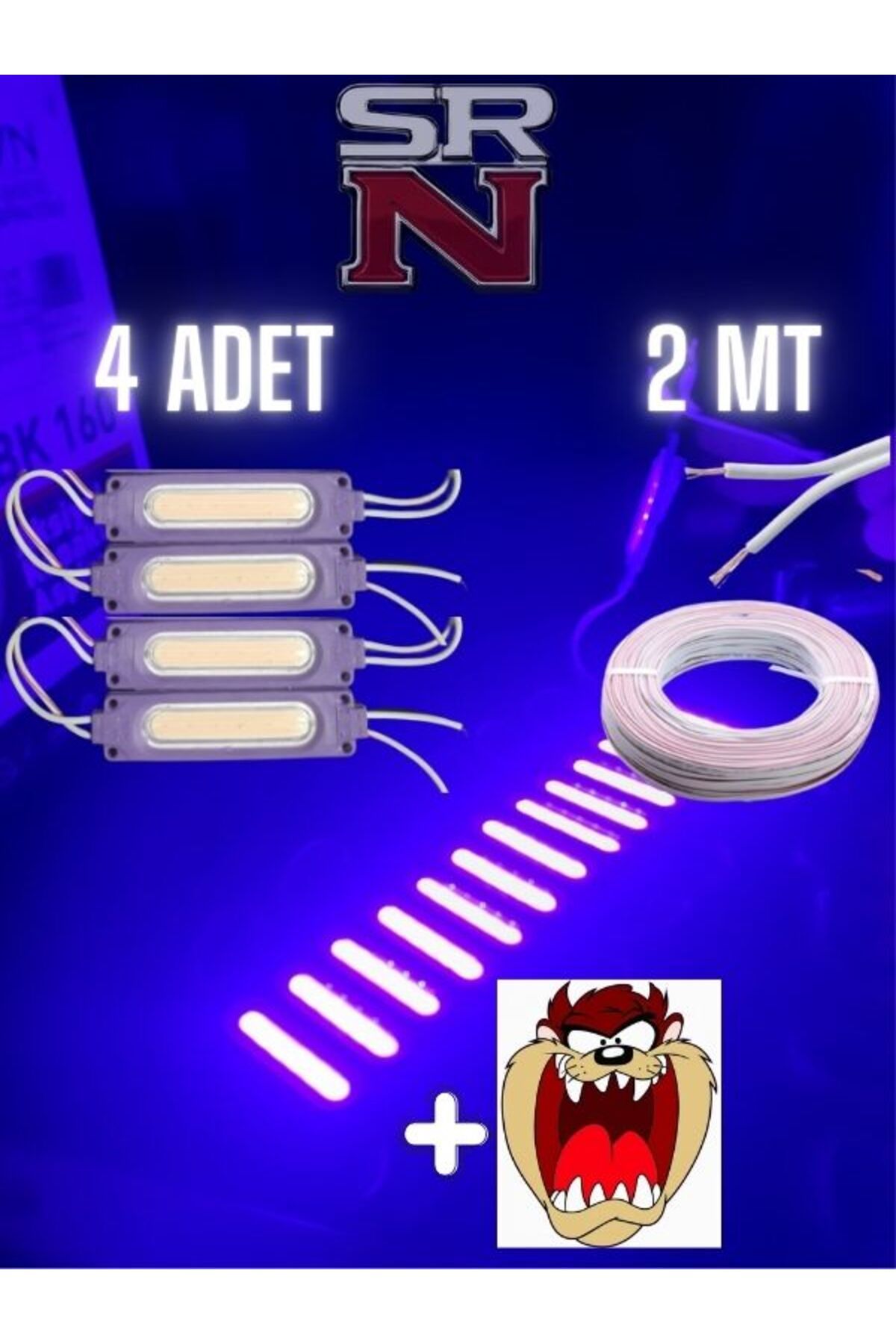 GMS Cg cup depo çamurluk yan kapak uyumlu 12v mor parmak led 4 Adet + 2 MT Kablo + Tzmanya - SRN