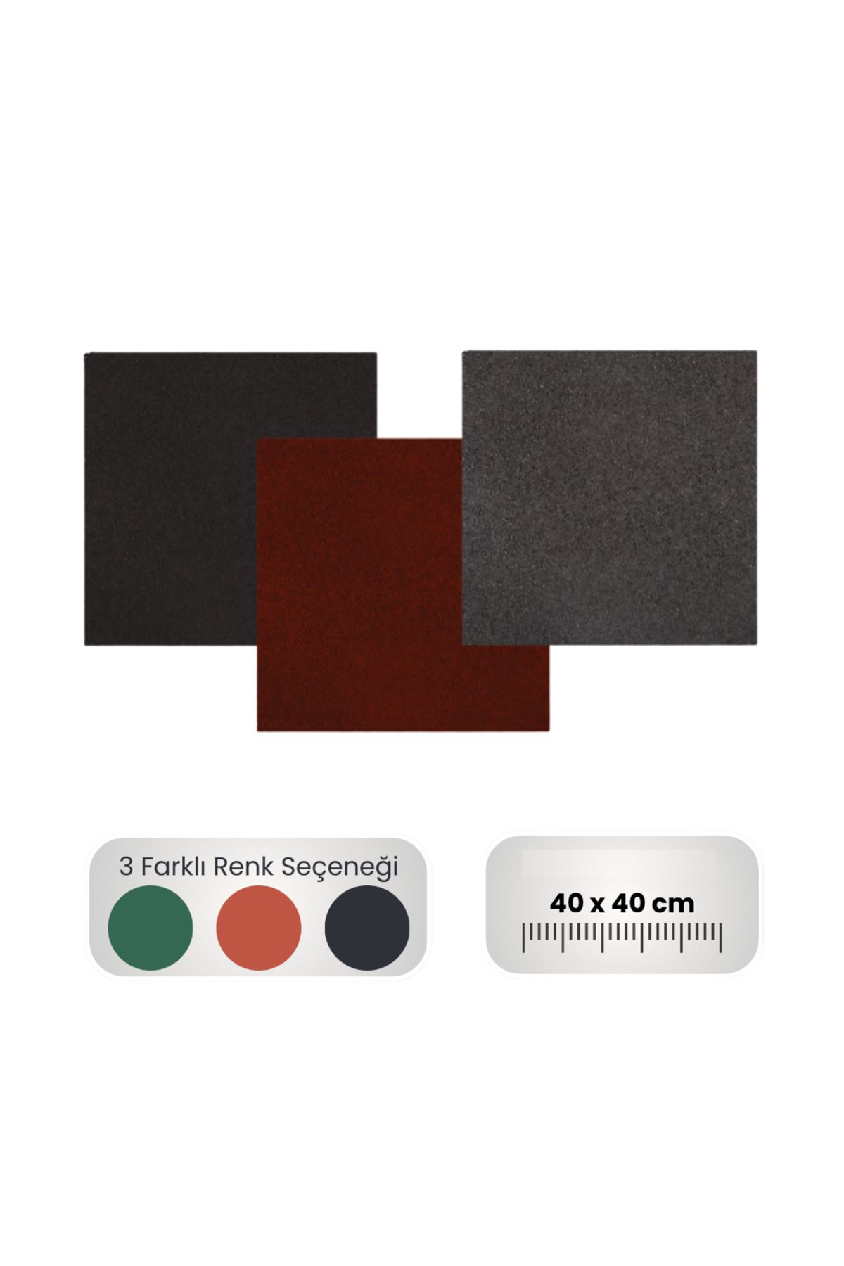DFN Karo Kauçuk Zemin Kaplama 40*40 2 Cm ( 1 m2 ) 6 Adet