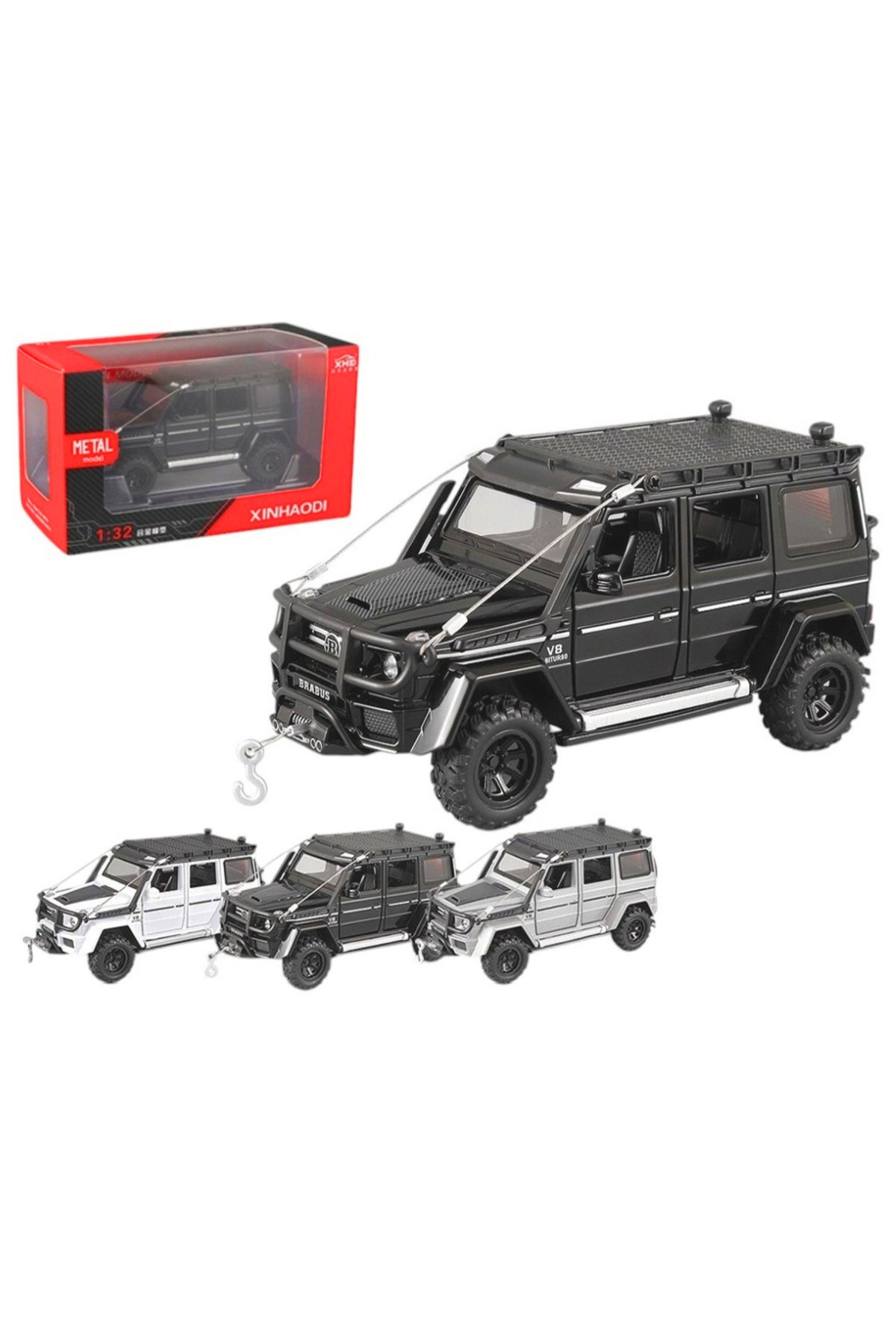 Banadabak ALLOY CAR MODEL ÇEKBIRAK ARABA OFF ROAD JEEP METAL AÇILIR KAPI SESLİ IŞIKLI 1:32 6+ (1 Adet Fiyatı)