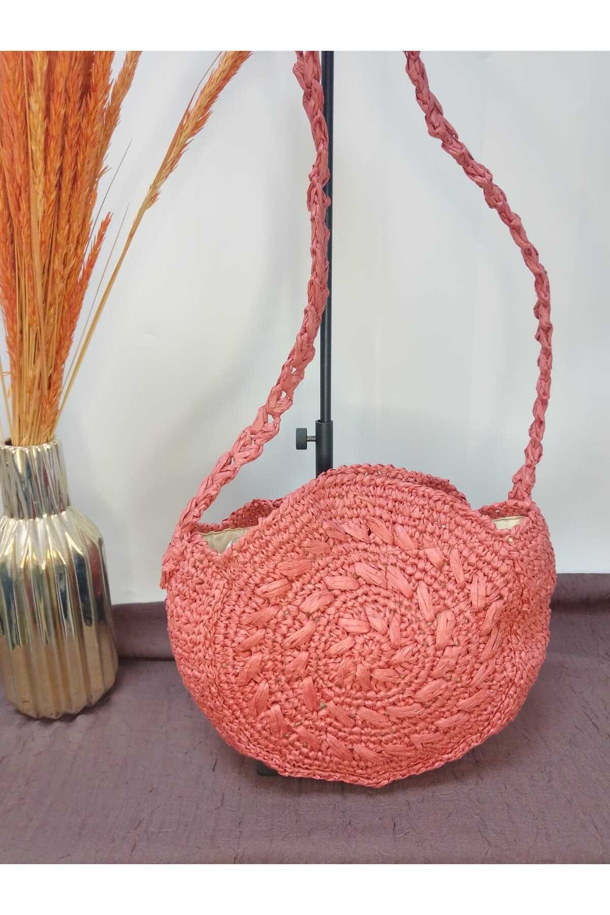 GÇA Moda El Yapımı Kadın Yuvarlak Model Kol Çantası