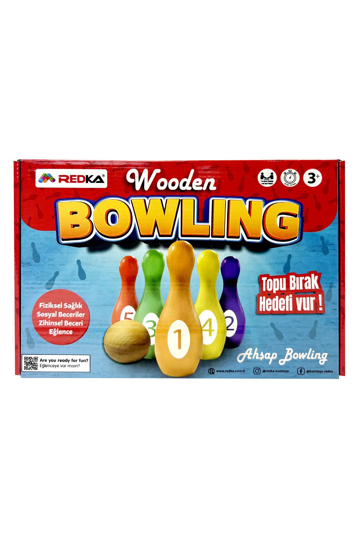 Redka Doğal Organik Ahşap Waldorf Bowling Oyuncak Seti Çocuklar Doğal Ahşap Bowling Takımı