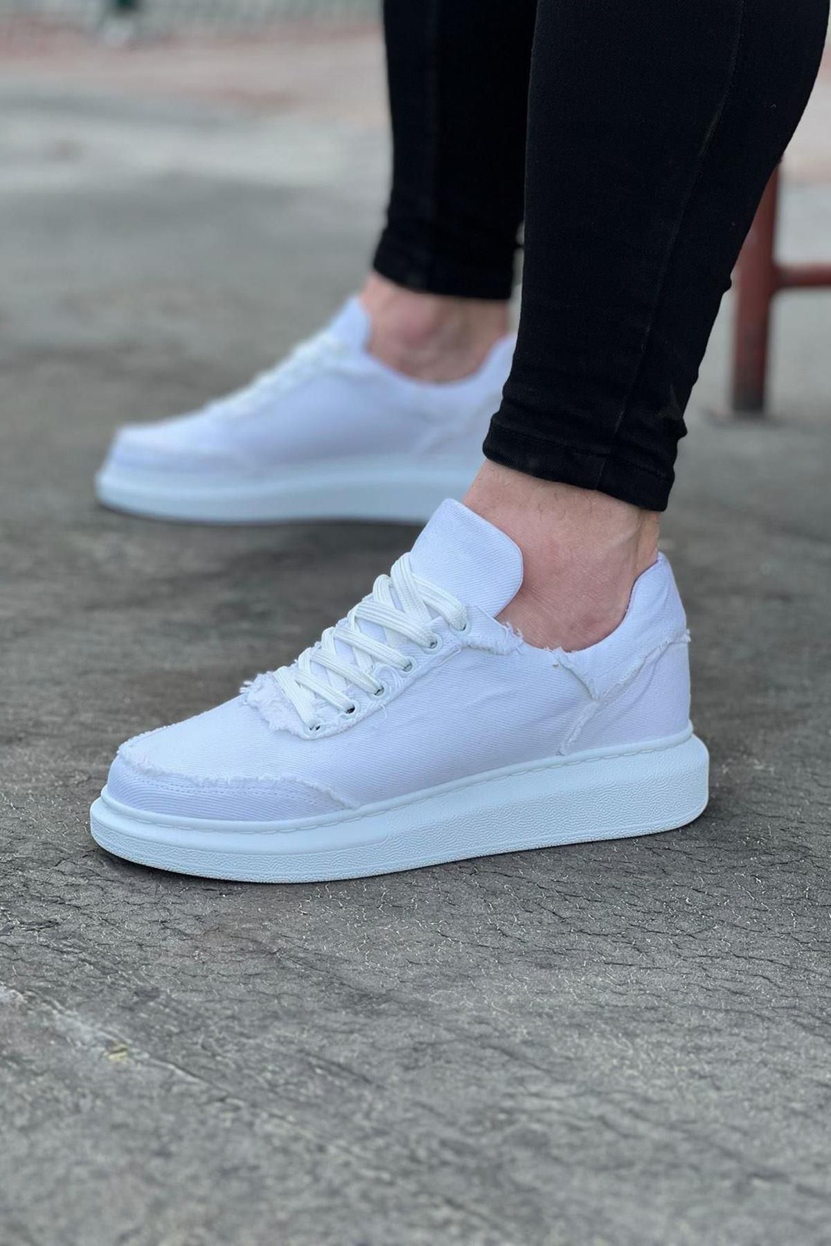 Celira HS018 Beyaz Kot Kumaş Erkek Casual Ayakkabı