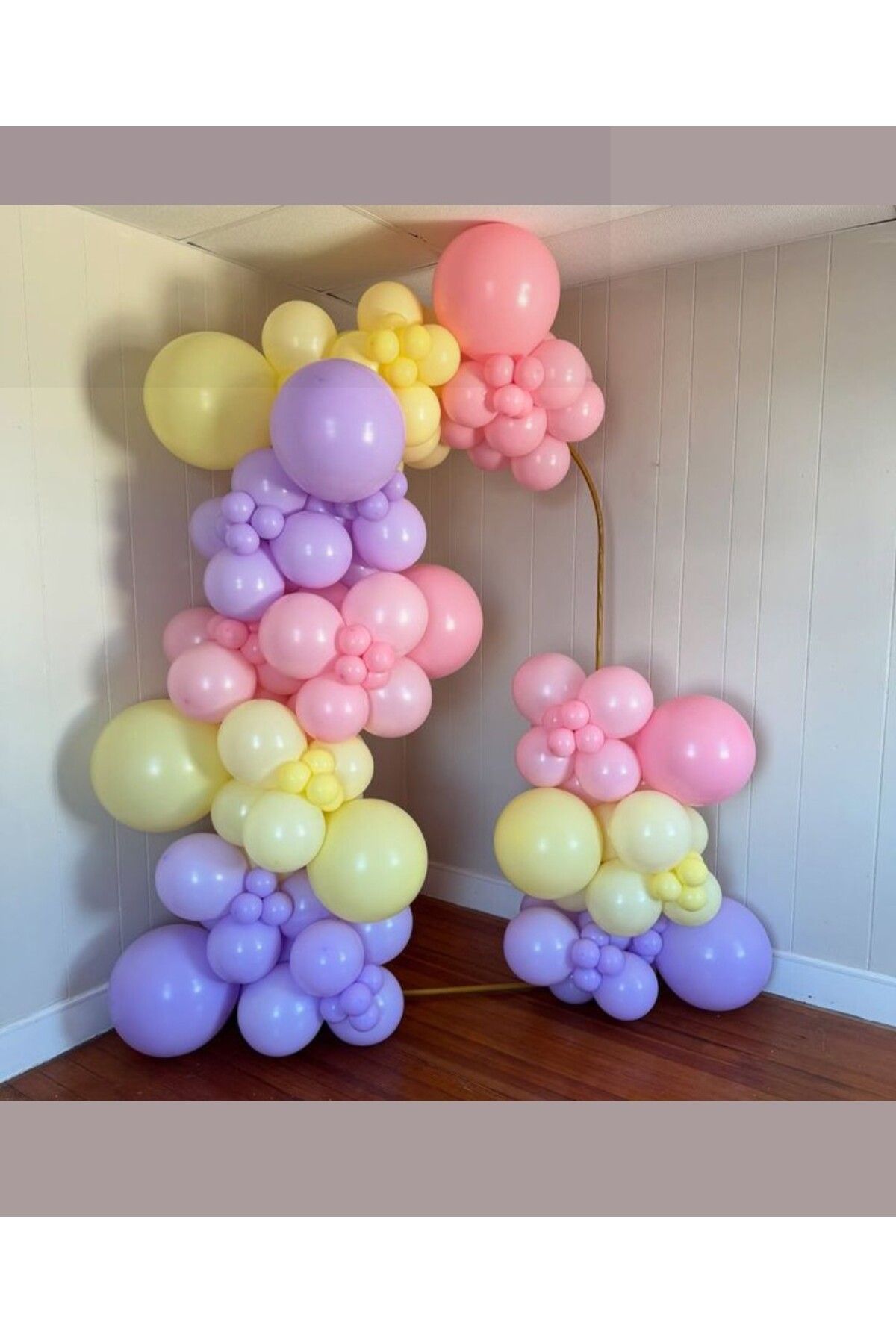 Parti Düşleri Makaron Balon Doğum günü Balon Zincir Seti (105 adet balon ve zincir aparatı)