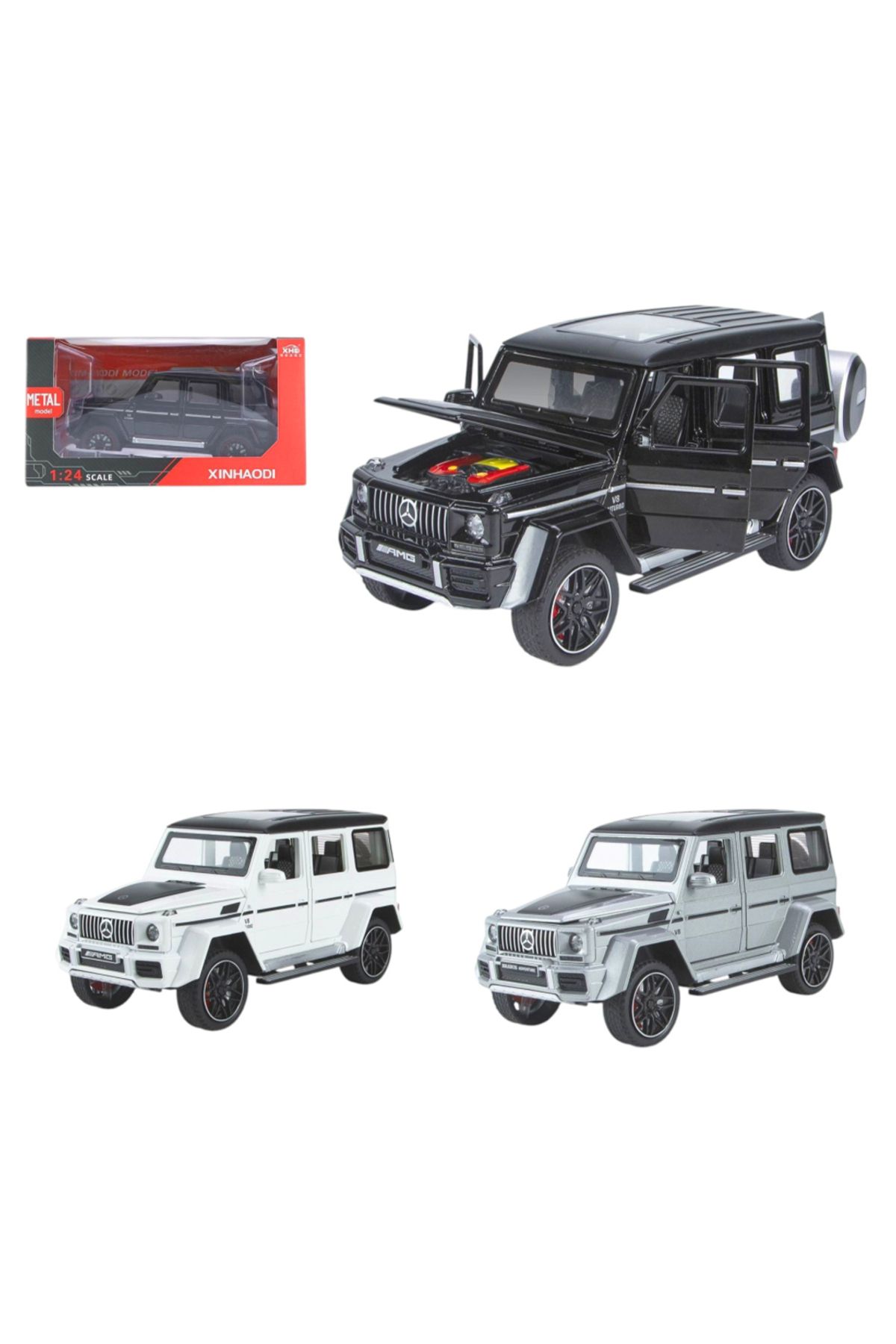 Banadabak ALLOY CAR MODEL ÇEKBIRAK ARABA C2425 G JEEP METAL AÇILIR KAPI SESLİ IŞIKLI 1:24 6+ (1 Adet Fiyatı)
