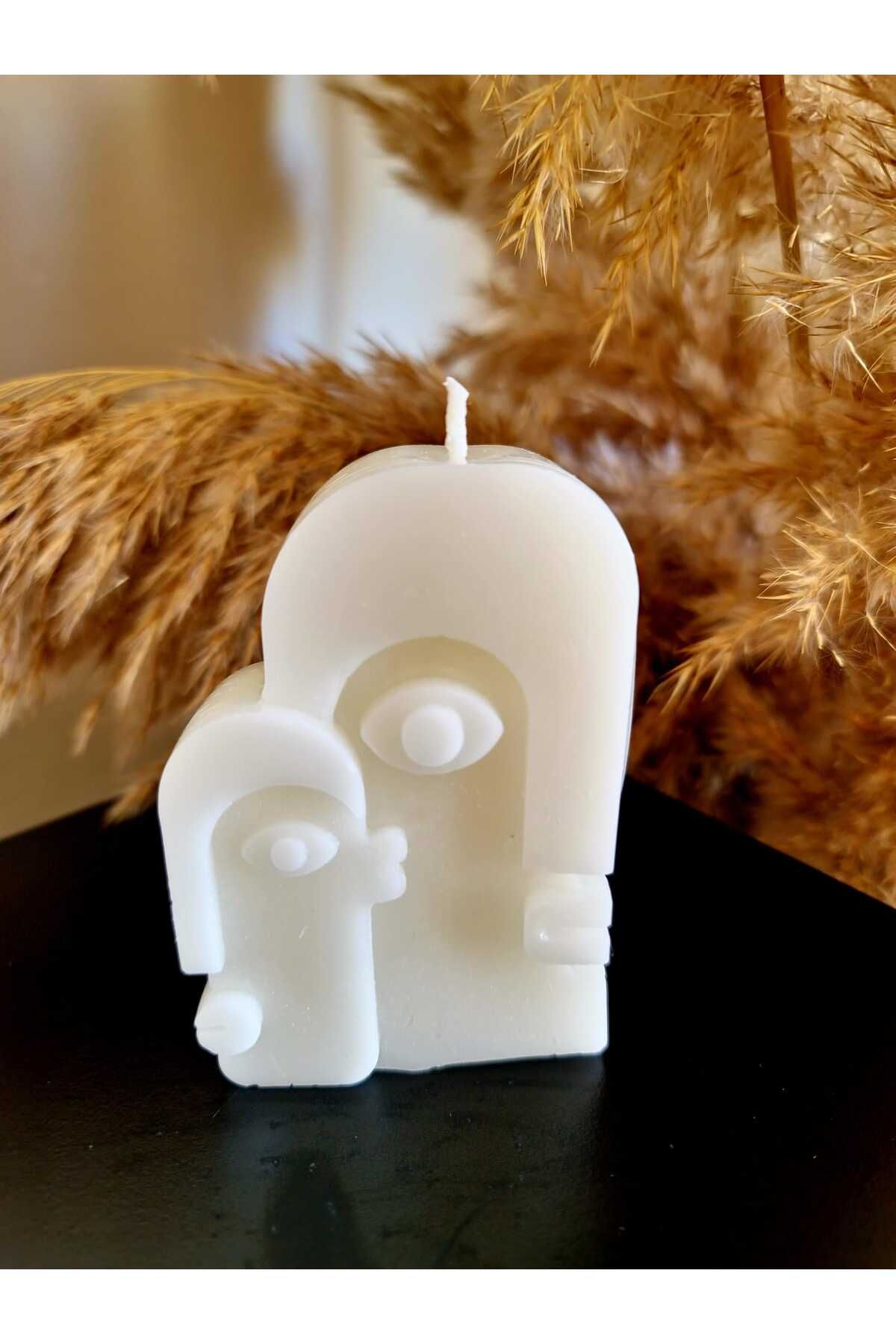 MUM 9*7 cm Yüz Şeklinde Dekoratif - Beyaz - Dekoratifmum