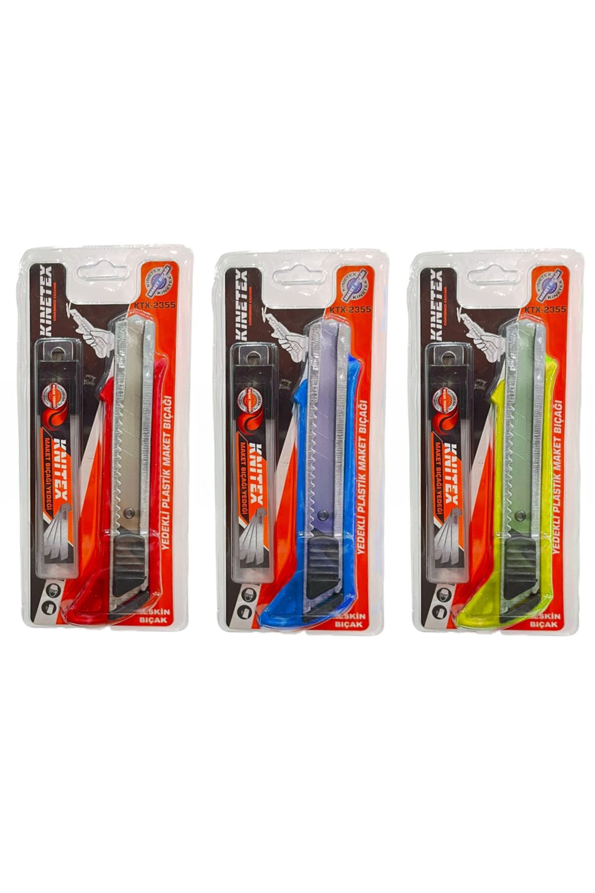Banadabak MAKET BIÇAĞI GENİŞ PLASTİK GÖVDE METAL AĞIZLI YEDEKLİ KTX-2355 KARTELA (1 Adet Fiyatı)