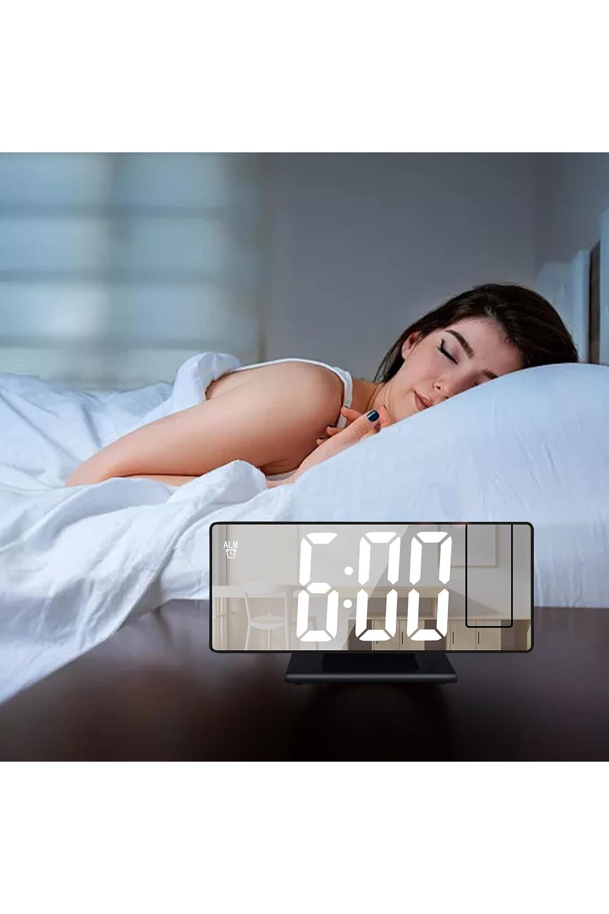 Generic-Projection Digital Alarm Clock | Multipurpose Projection Clock with 8-Inch LED Screen | Silent Clock 3