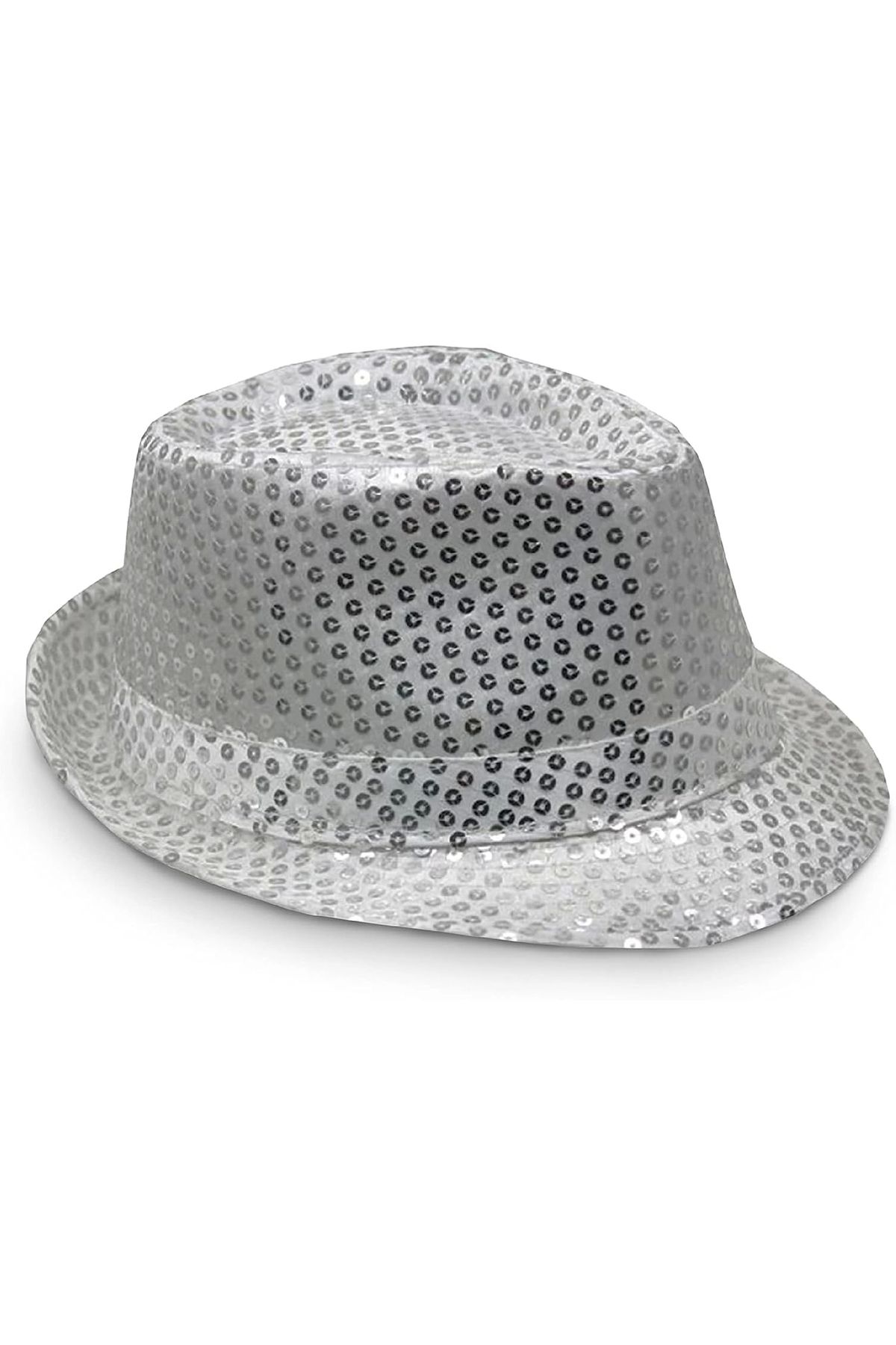 shop Gümüş Payetli Fötr Şapka Yetişkin Boy