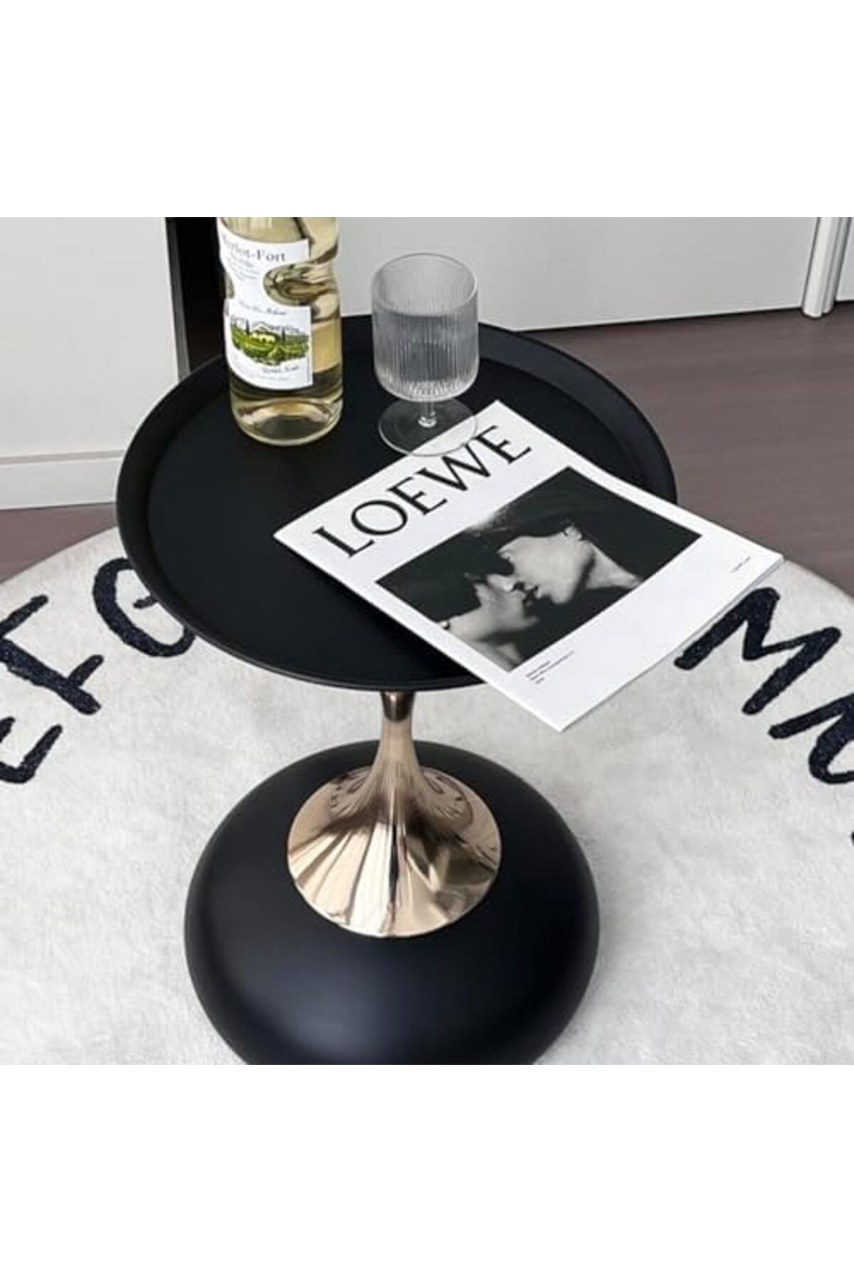 Generic-White Nordic Style Light Luxury Simple Round Table, Side Table, Metal Unique End Table 2