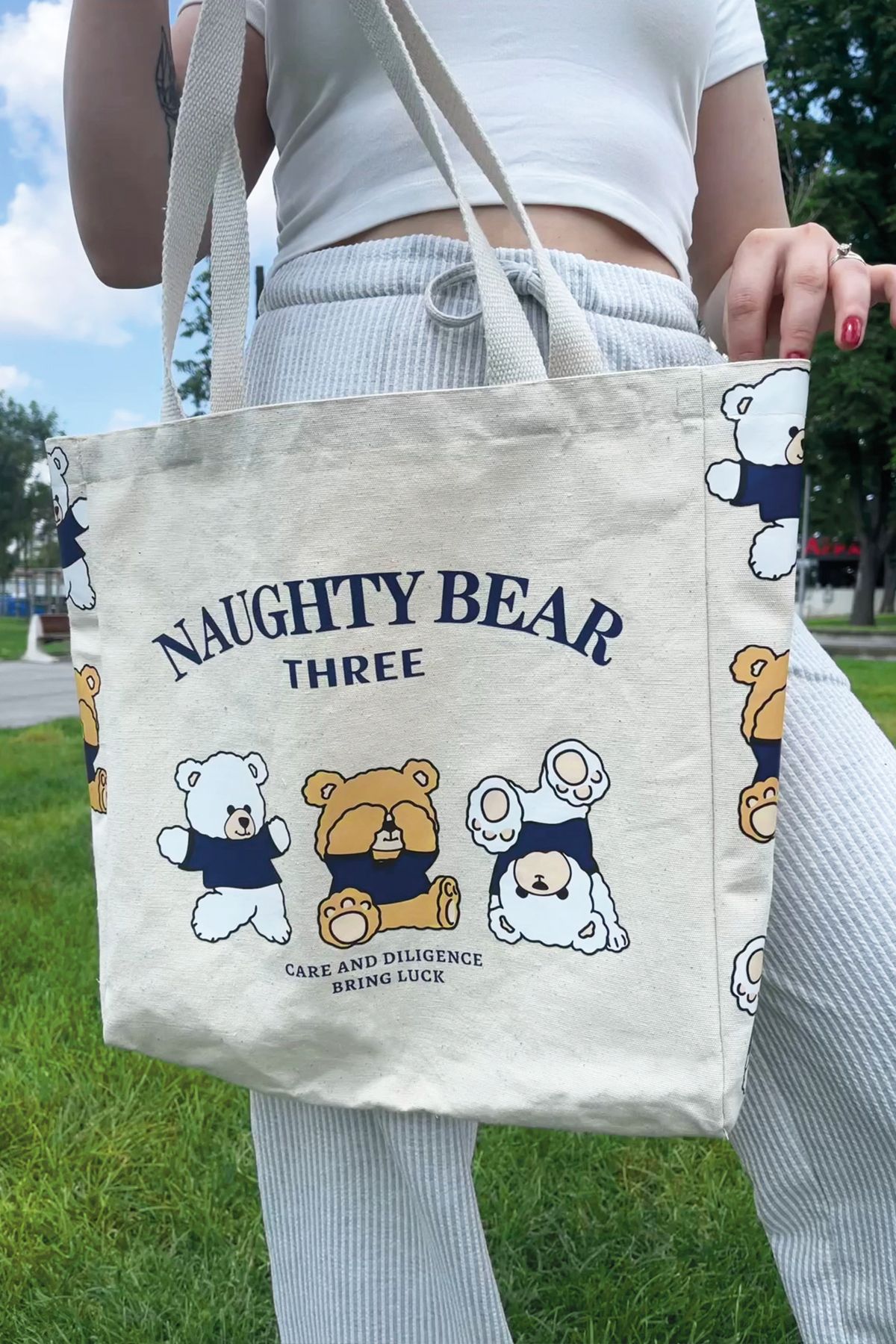 Homefesto Baskılı Bez Çanta, Yıkanabilir, İç Cepli, Kadın Kanvas Çanta, Günlük Kullanıma Uygun Tote Bag