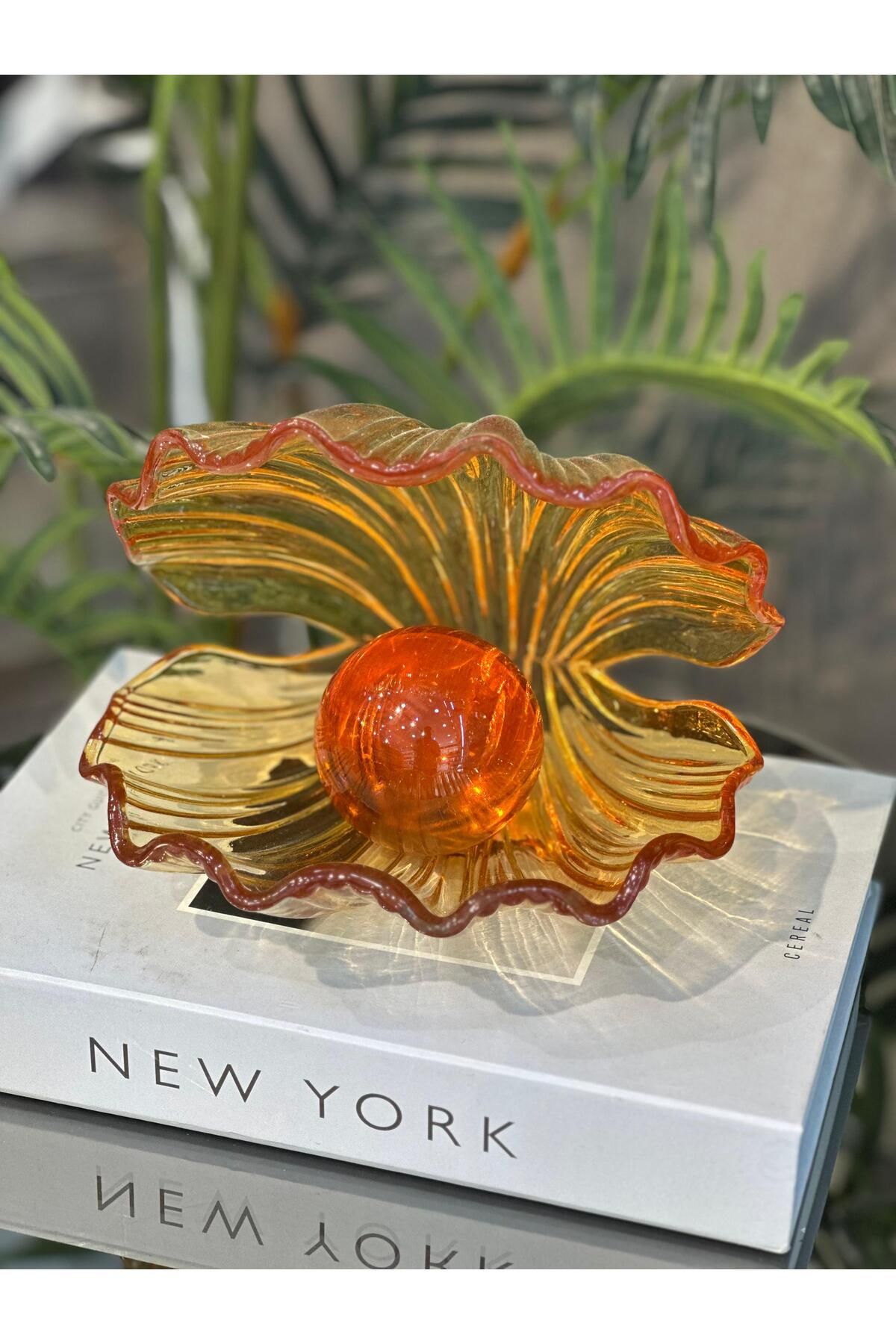 Pario Home Kristal İstiridye Biblo Turuncu