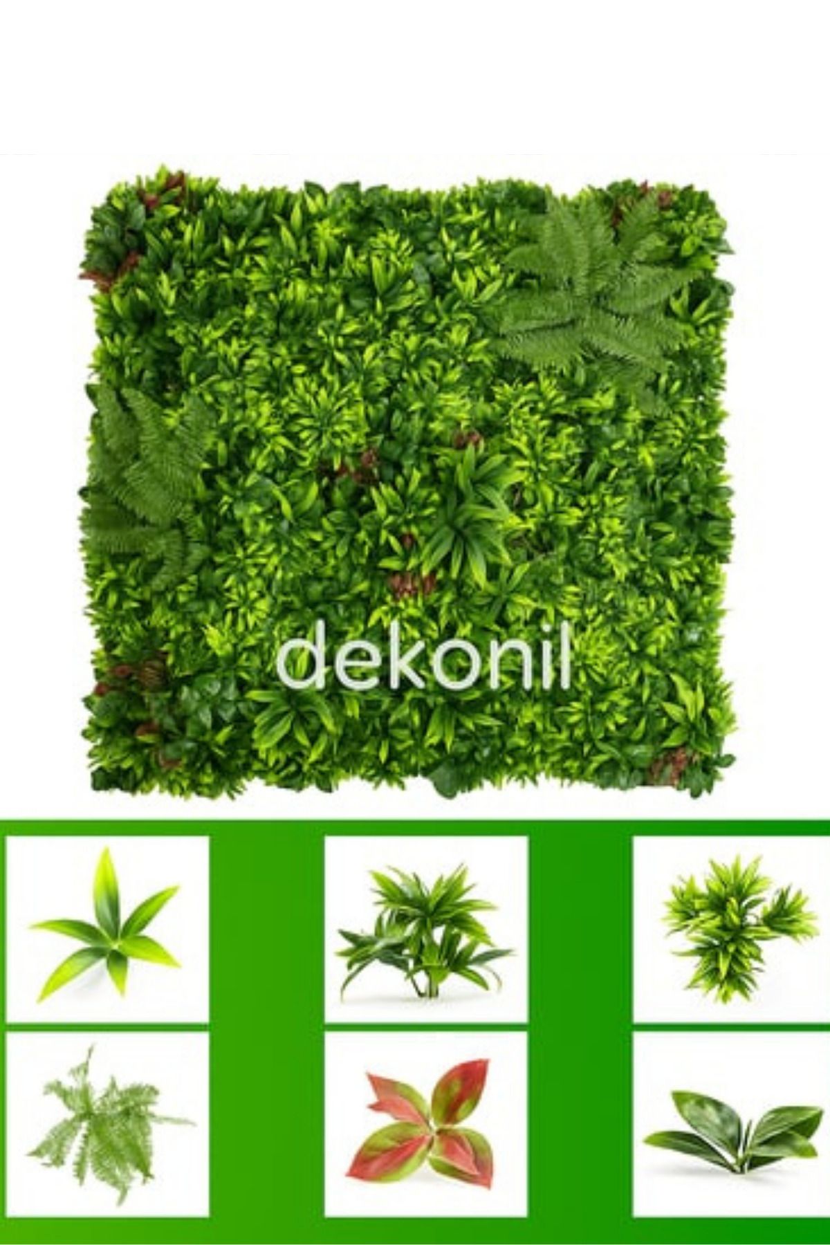 Dekonil Yapay Bitki & Çiçek Dikey Bahçe Paneli 100*100 cm