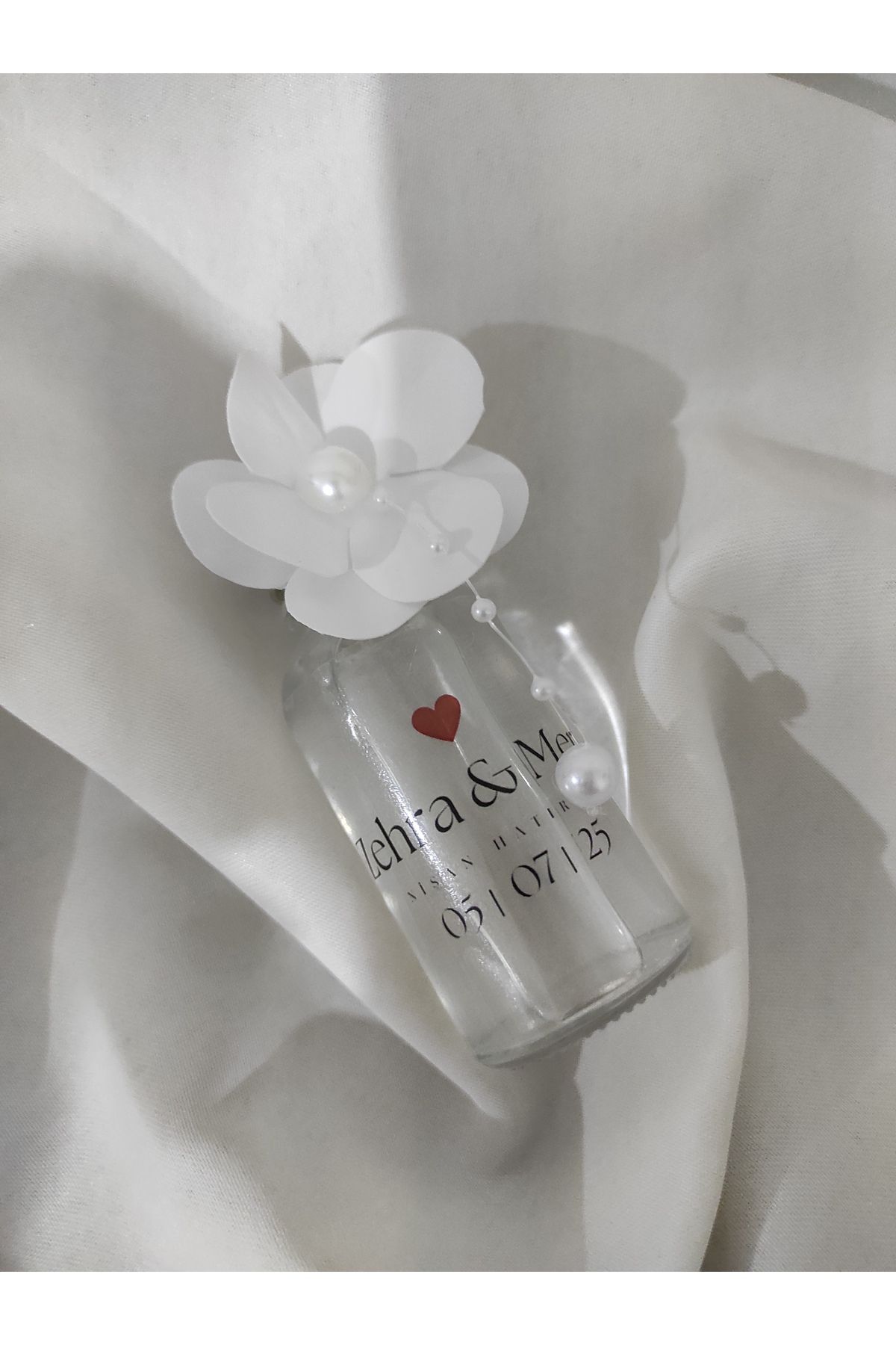 luvia design Cam şişe hediyelik kolonya- Söz, Nişan, Düğün, Kına, Nikah, Doğum Günü Hediyelik - 5 adet