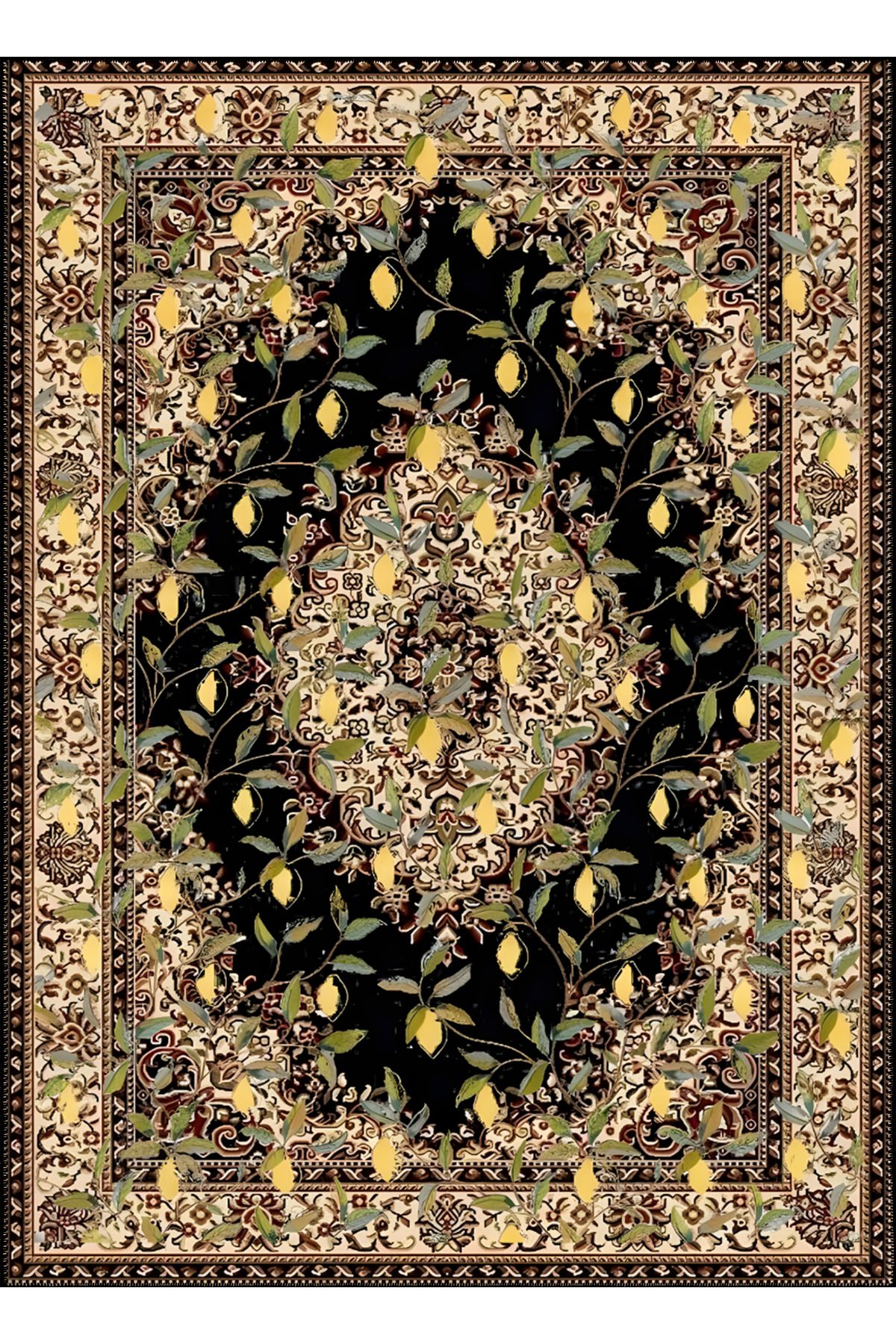Rugs Modern Halı Kemal Koleksiyonu Bej Ton Çiçek Detaylı Eskitme Geleneksel Desen Dokuma Taban Dekoratif Halı kemal76