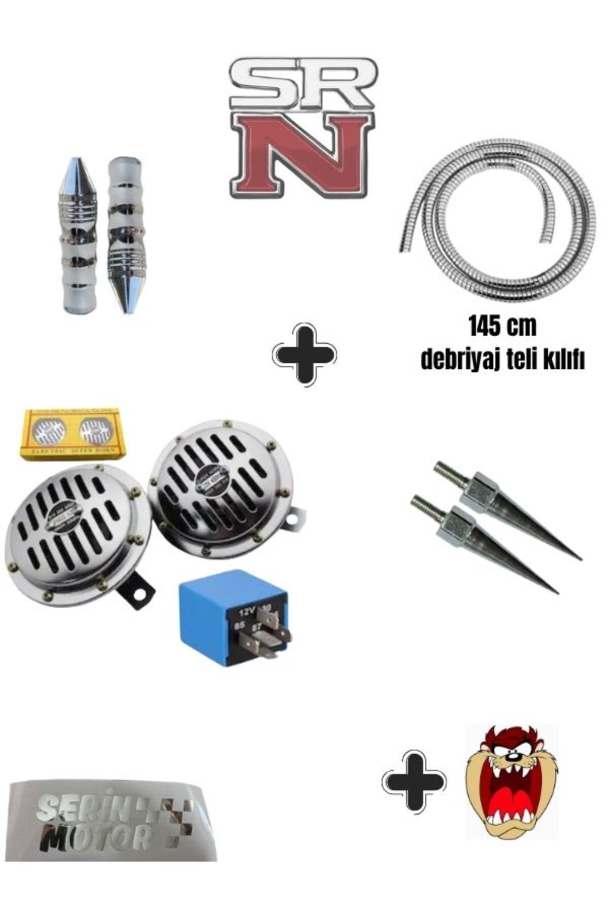 GMS CG modifiye set Nikel elcik+hella korna+kesici role+ 2 ad. sivri vida + 1 adet tel kılıf + Tzmnya